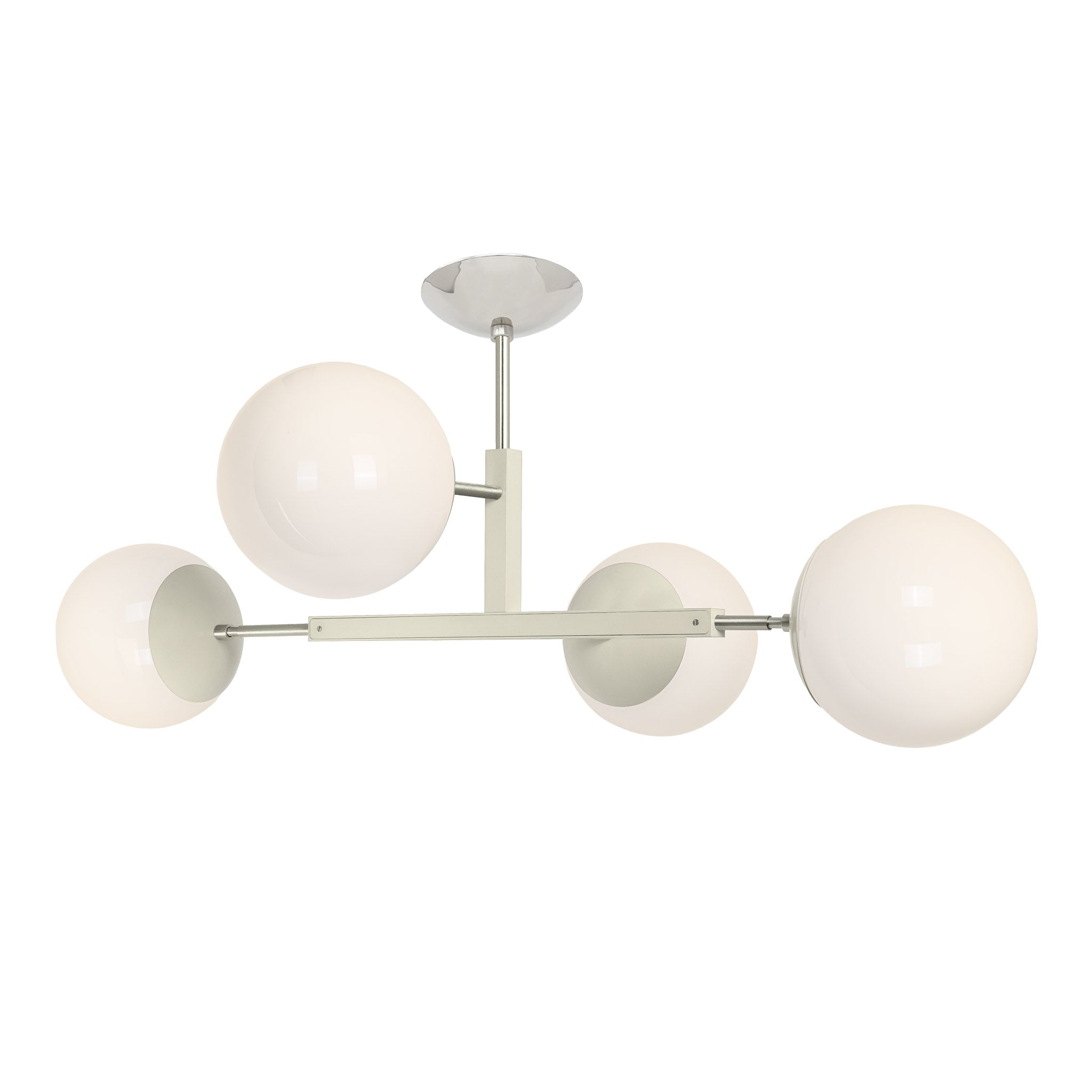 Nickel and bone color Big Status flush mount Dutton Brown lighting