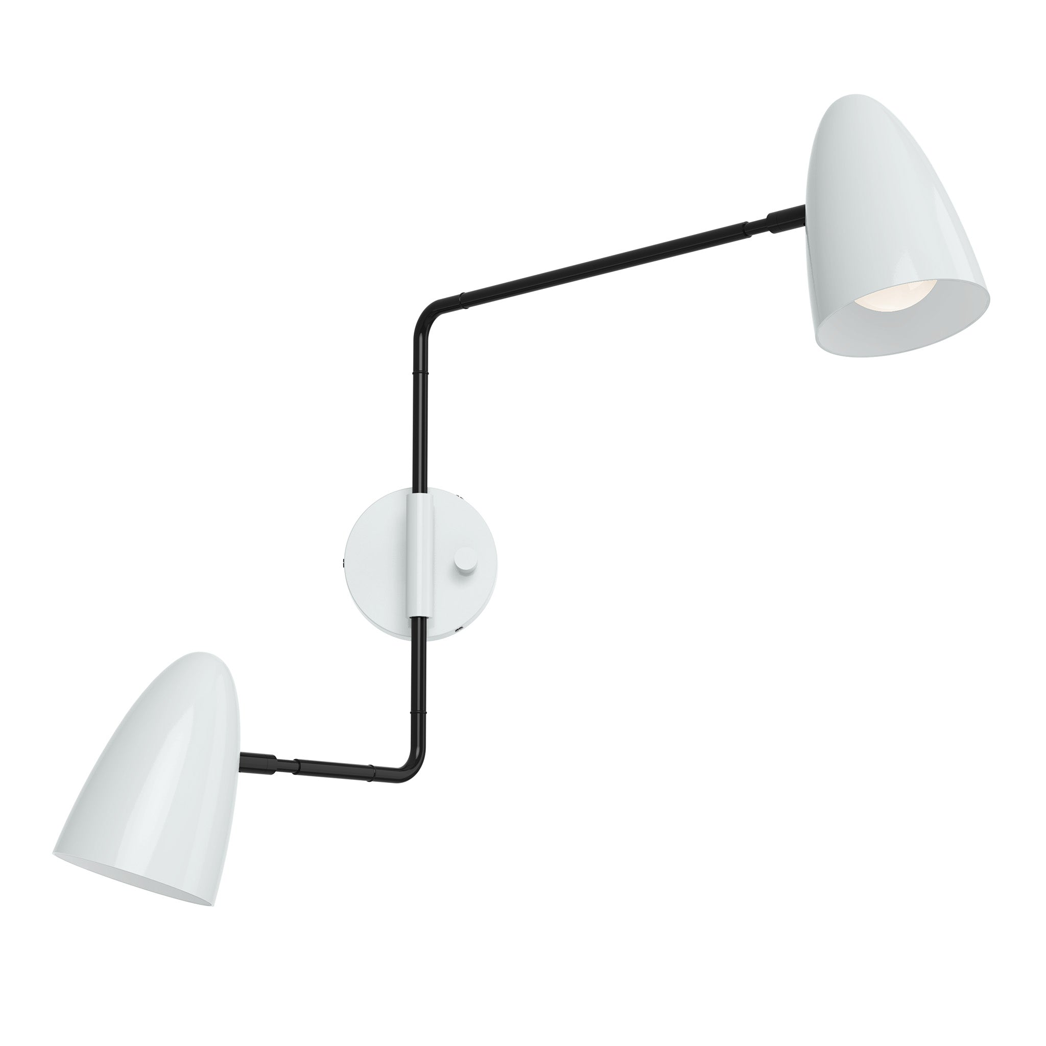 black and chalk color Boom Double Swing Arm sconce Dutton Brown lighting