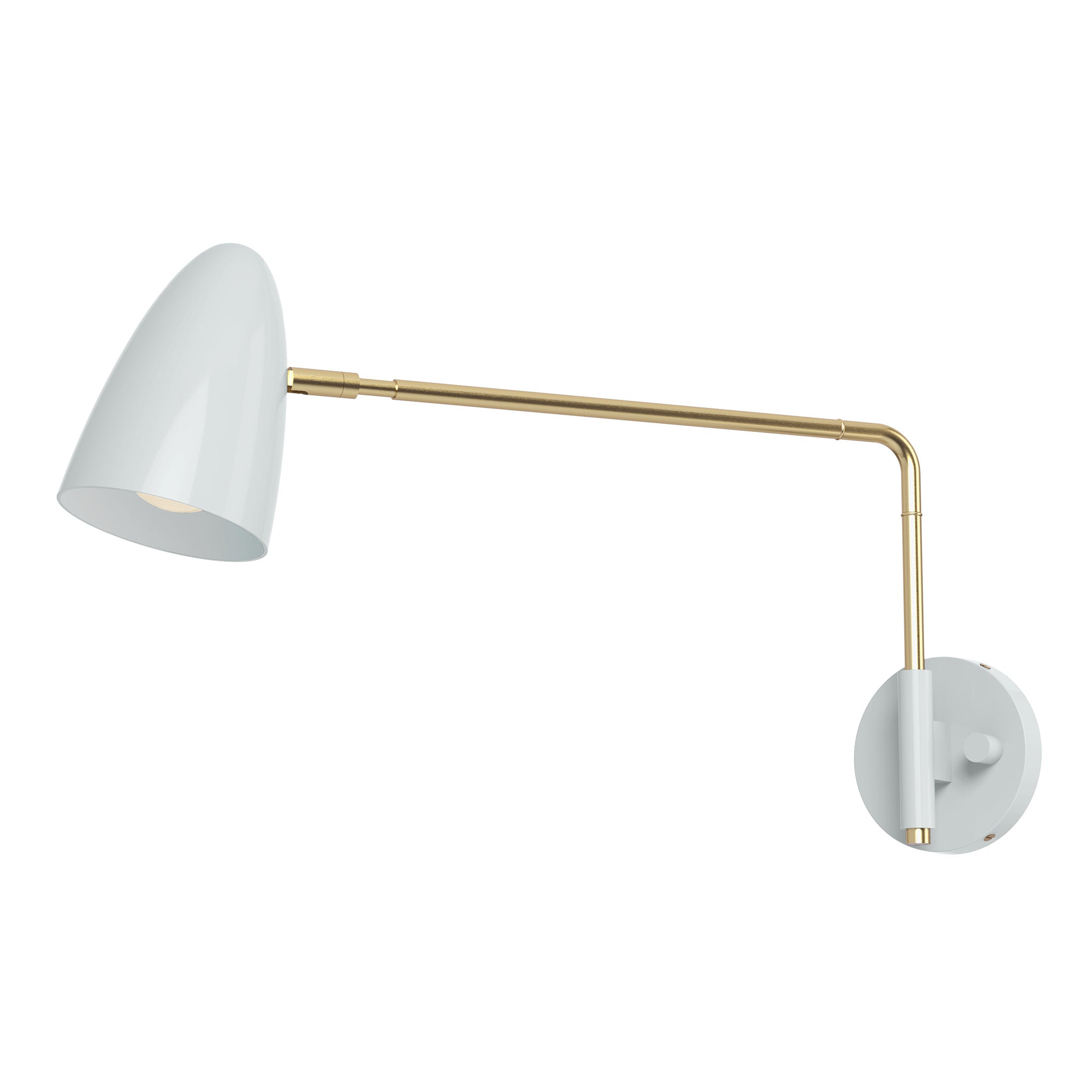 brass chalk color boom swing arm sconce - 17" arm dutton brown lighting