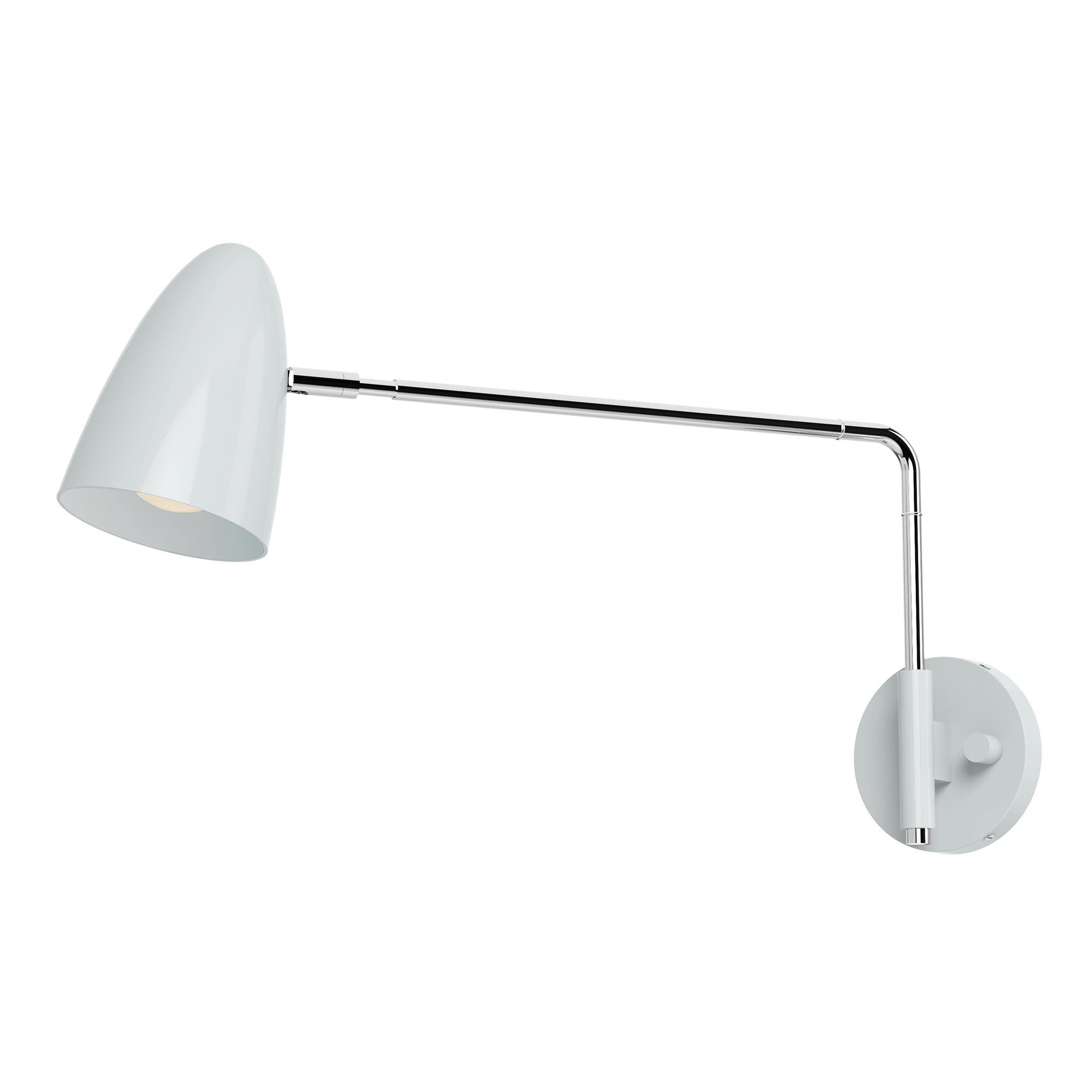 nickel chalk color boom swing arm sconce - 17" arm dutton brown lighting