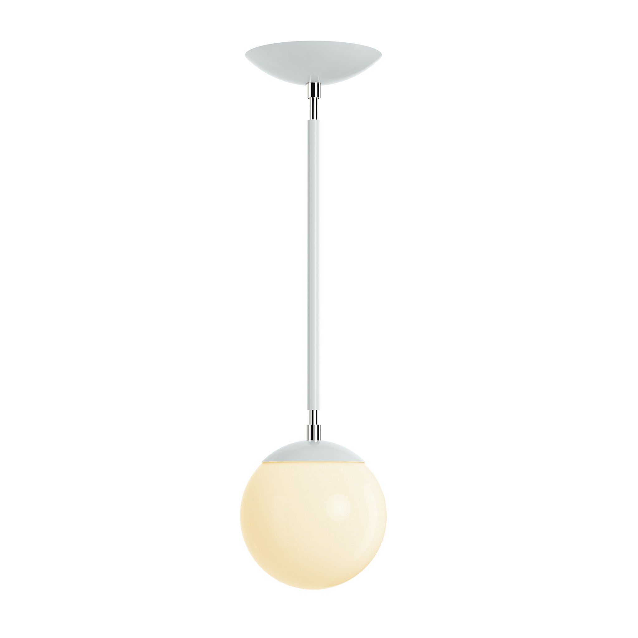Polished Nickel and chalk cap globe pendant 6" Dutton Brown lighting