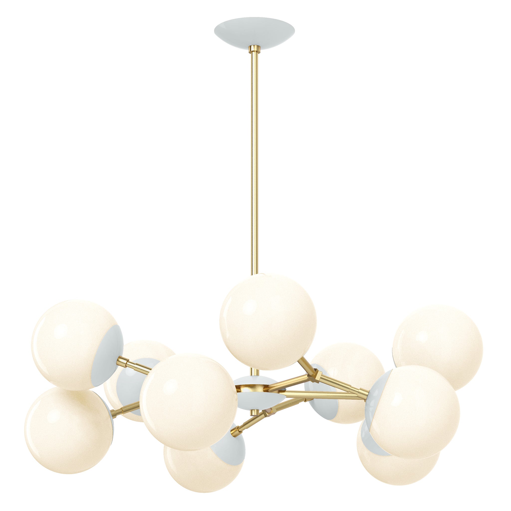 Brass and chalk color Crown chandelier 32" Dutton Brown lighting