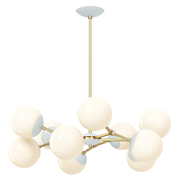 Brass and chalk color Crown chandelier 32" Dutton Brown lighting