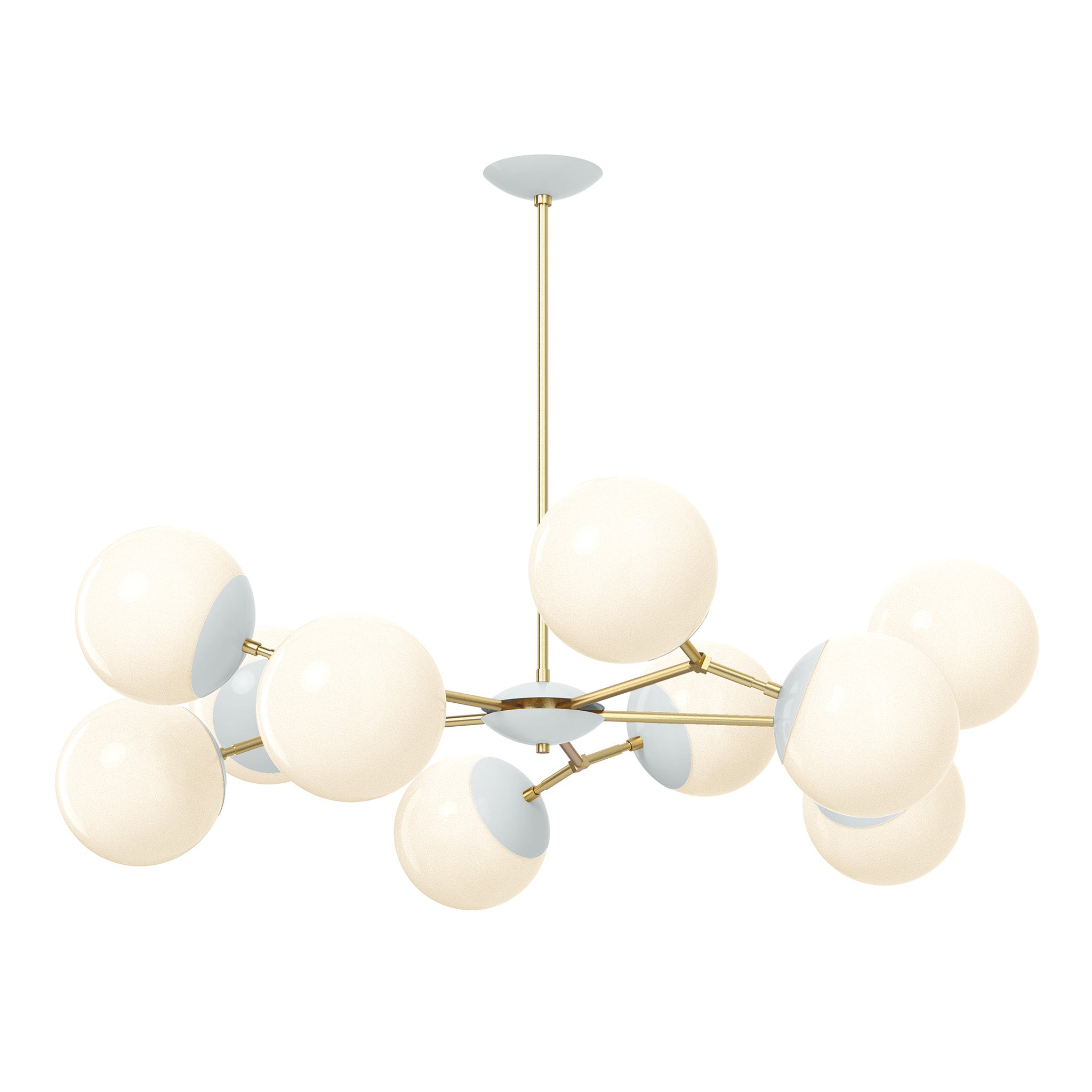 brass chalk color crown chandelier 46" dutton brown lighting