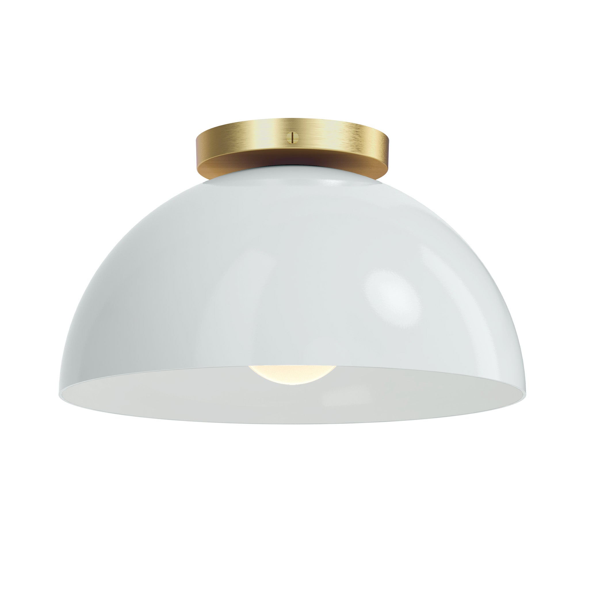 brass and chalk color Hemi flush mount 12" Dutton Brown lighting