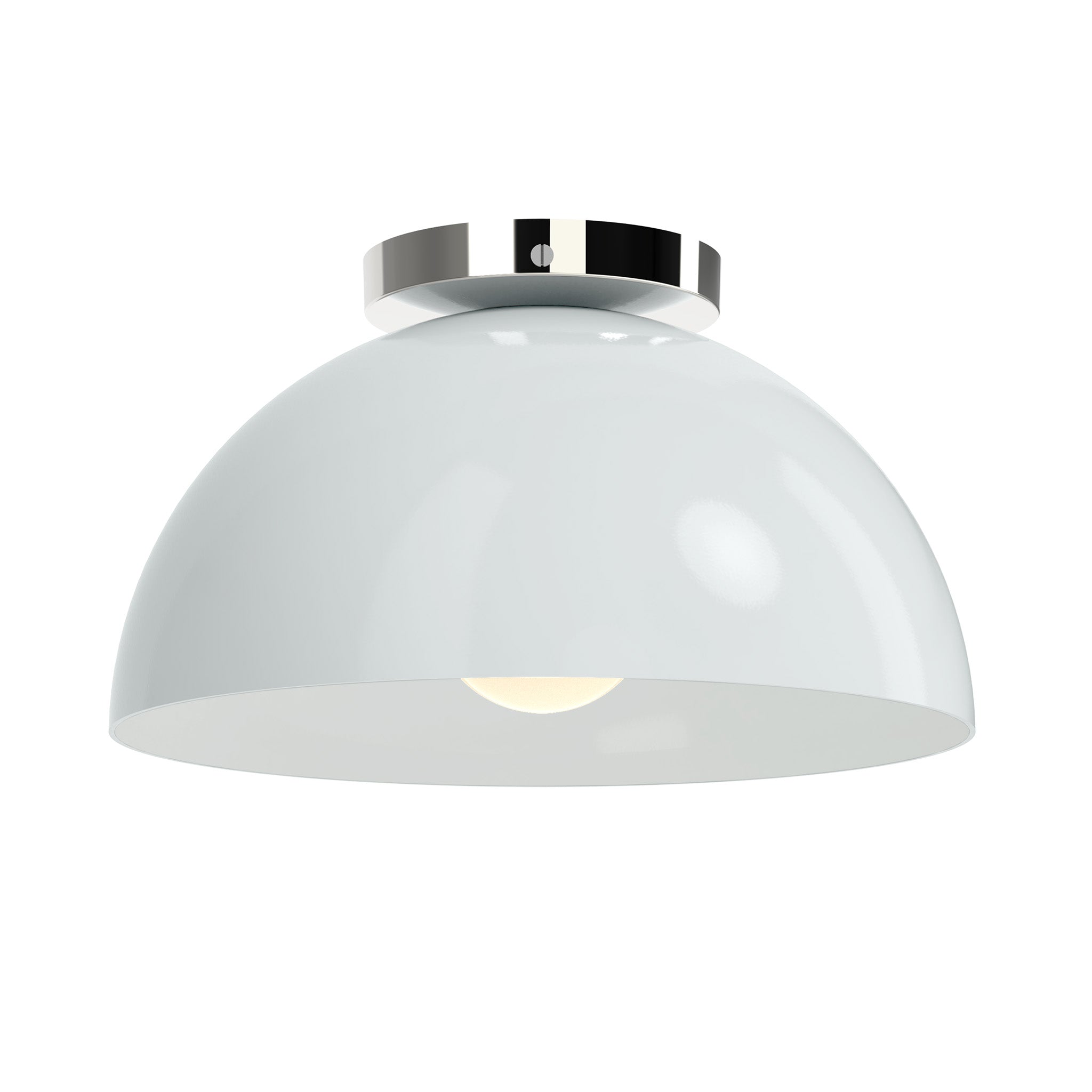 Nickel and chalk color Hemi flush mount 12" Dutton Brown lighting