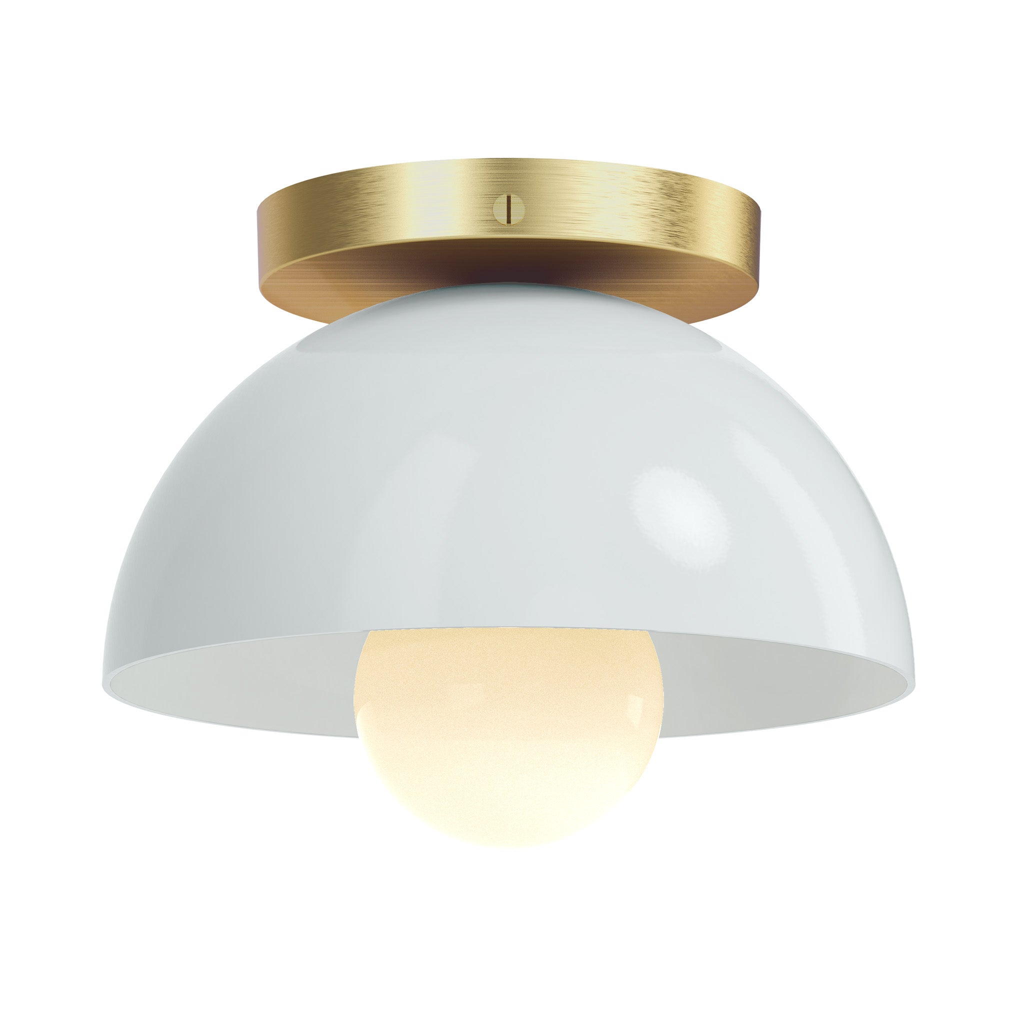 brass and chalk  color Hemi flush mount 8" Dutton Brown lighting