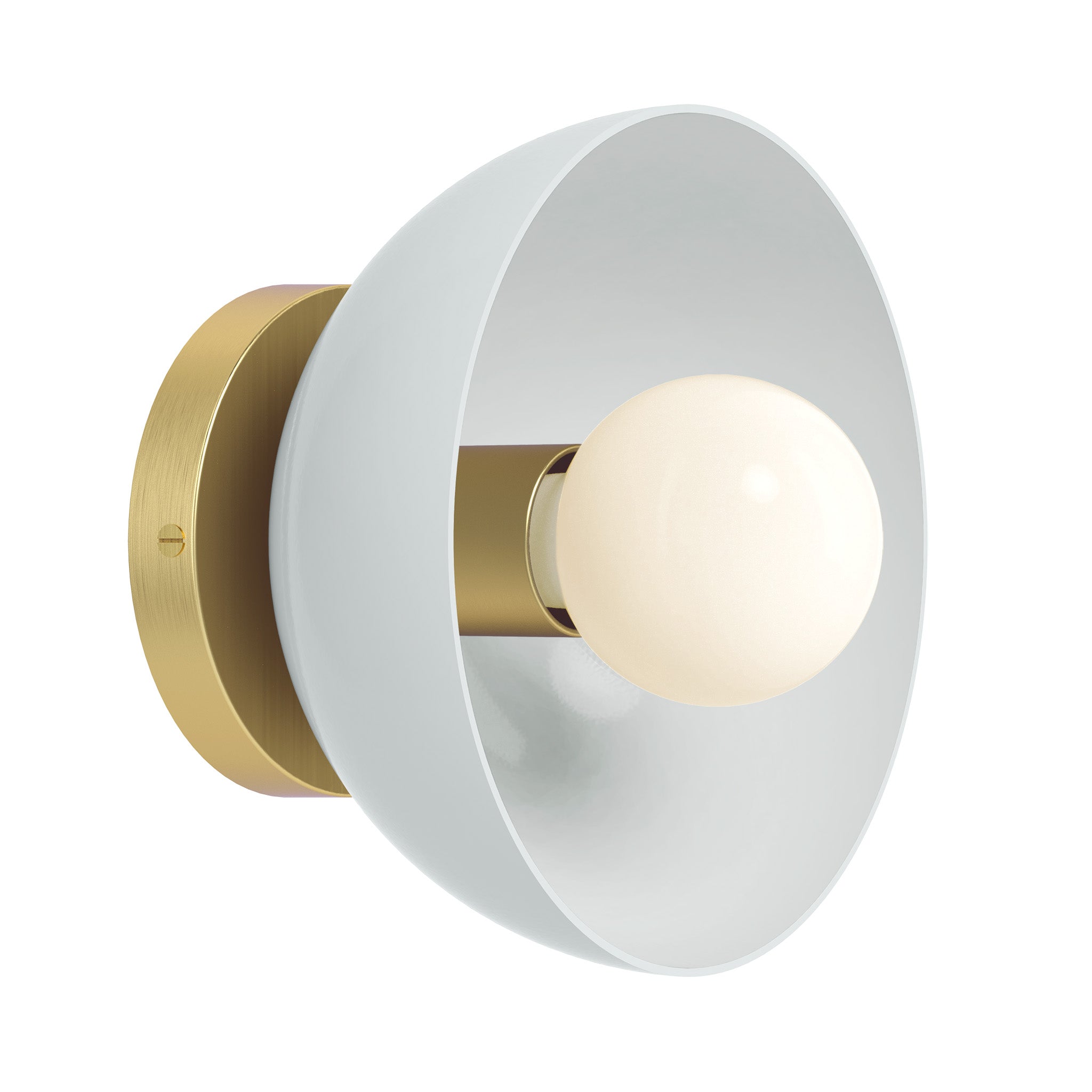Brass and chalk color Hemi sconce 8" Dutton Brown lighting