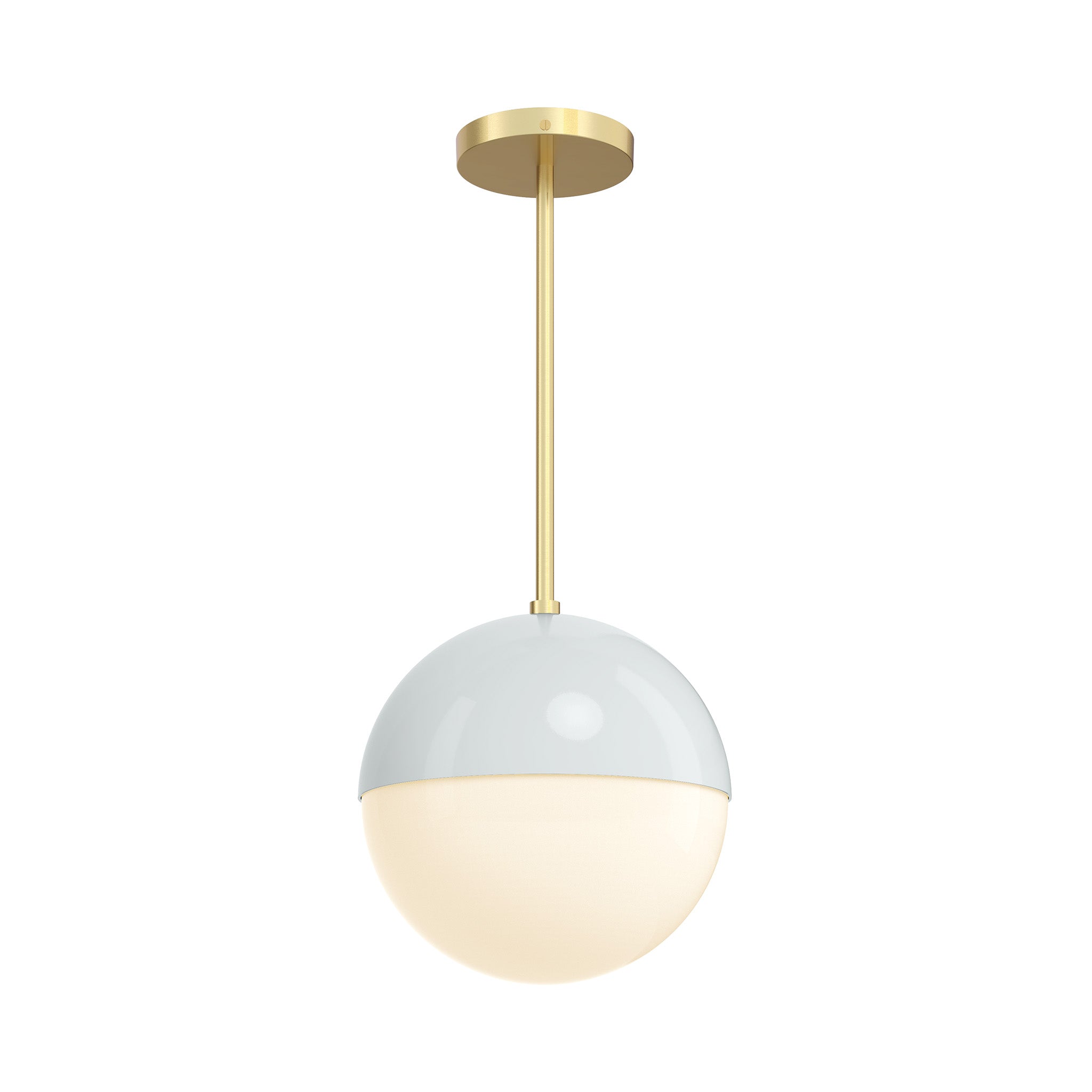 brass and chalk lure globe pendant 10 inch dutton brown lighting