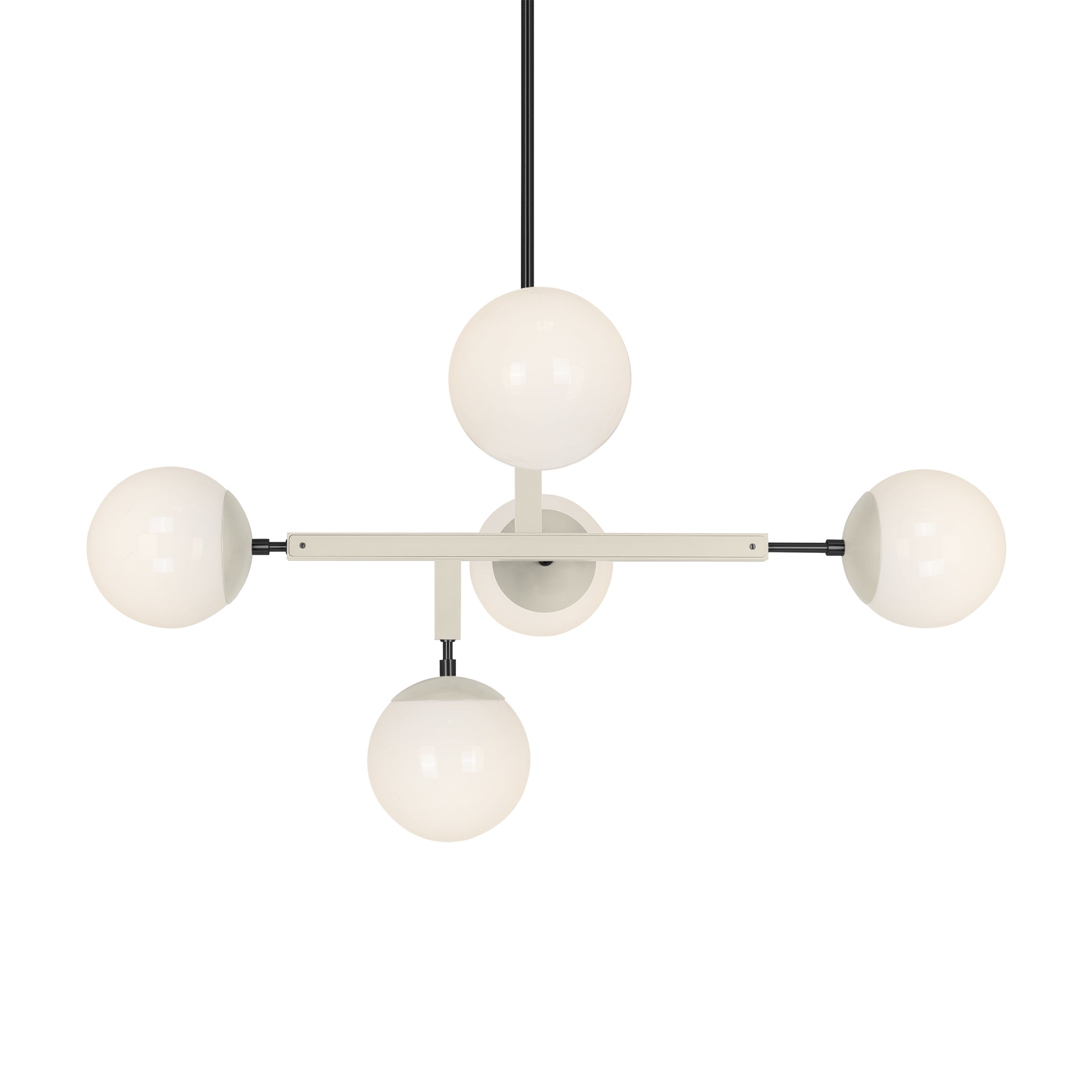 Black and bone color Prisma chandelier 35" Dutton Brown lighting