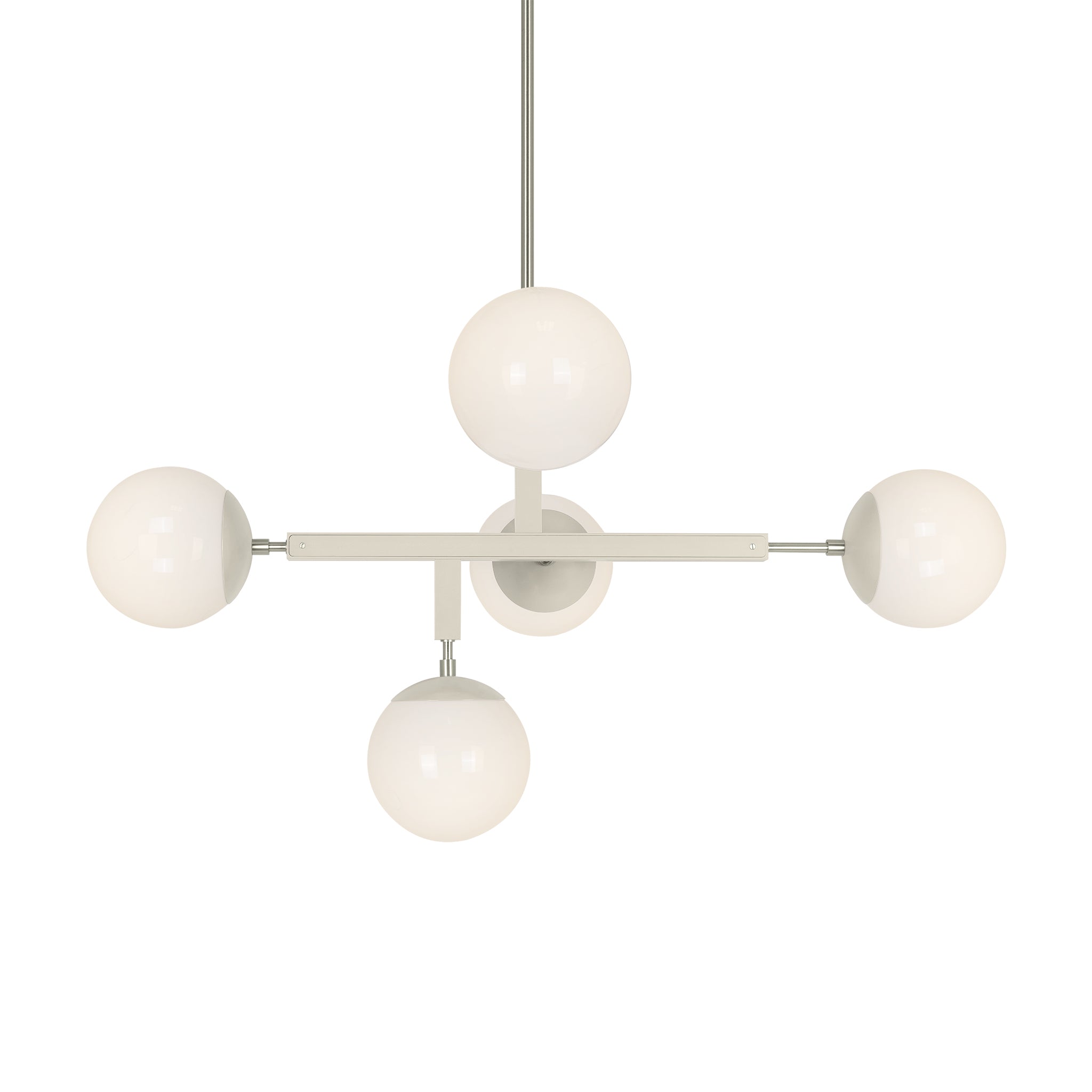 Nickel and bone color Prisma chandelier 35" Dutton Brown lighting