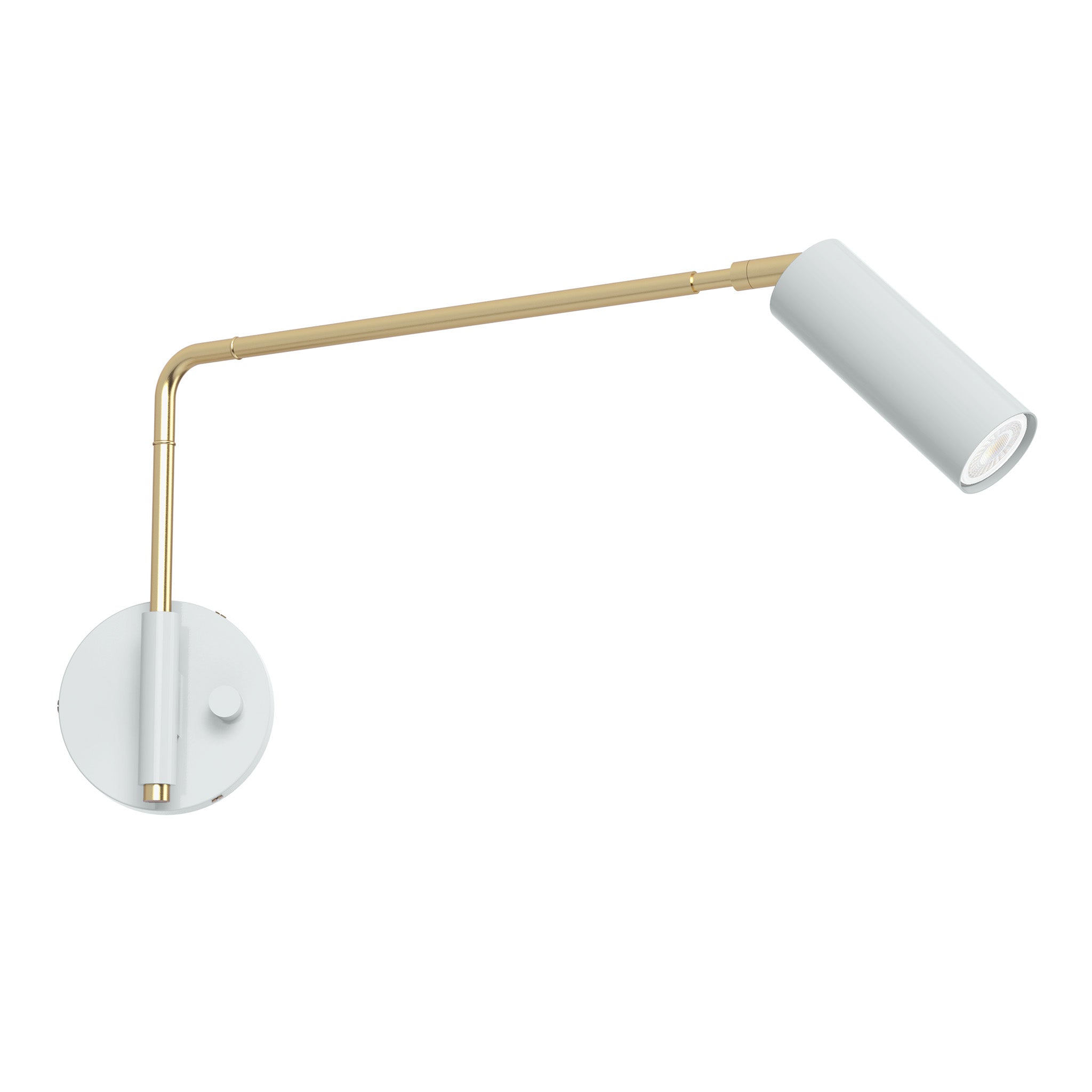 brass chalk color reader swing arm sconce - 17" arm dutton brown lighting