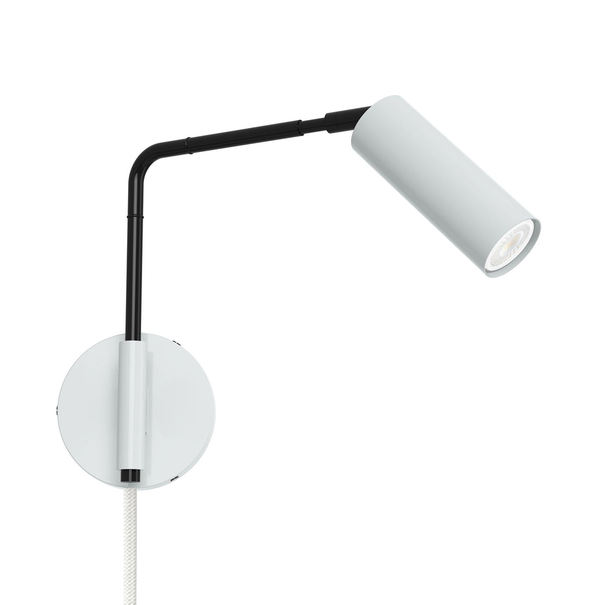 black chalk color reader swing arm plug-in sconce - 9" arm dutton brown lighting
