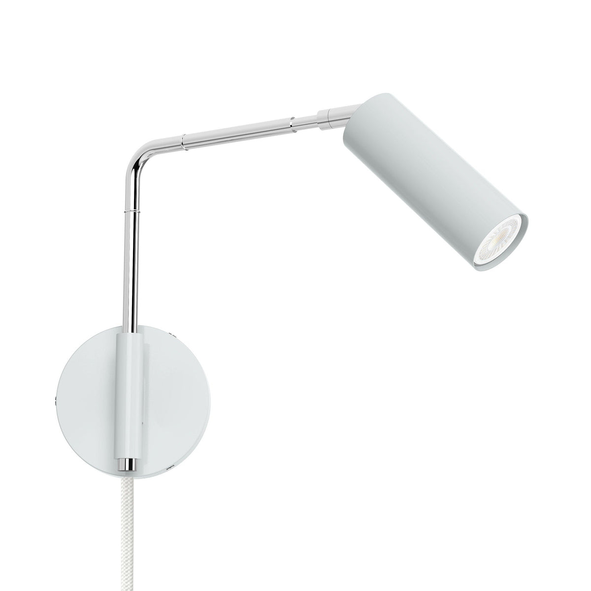 nickel chalk color reader swing arm plug-in sconce - 9" arm dutton brown lighting