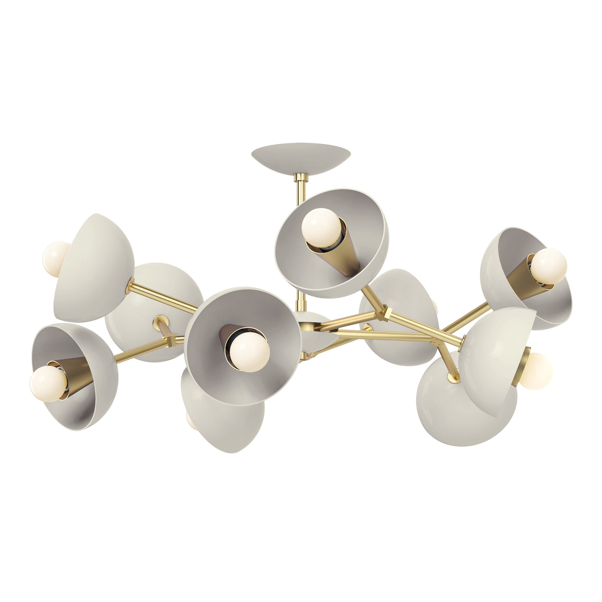 brass bone color alegria flush mount 30" dutton brown lighting
