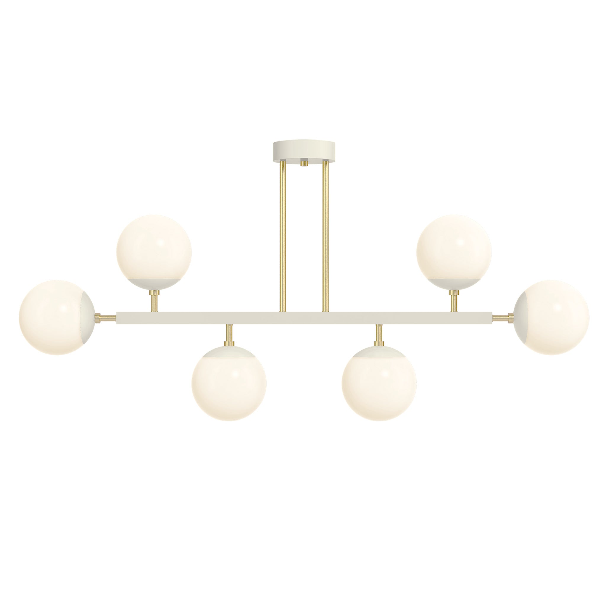 brass and Bone Color Axia Globe Chandelier 46" Dutton Brown lighting