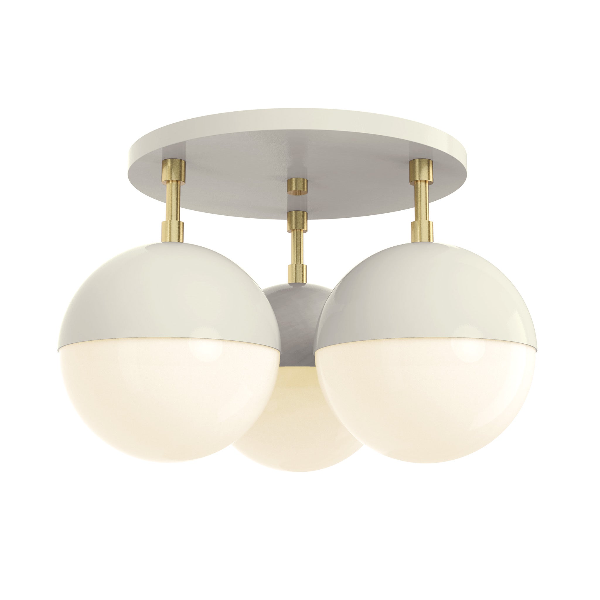 brass bone color ballsy flush mount dutton brown lighting