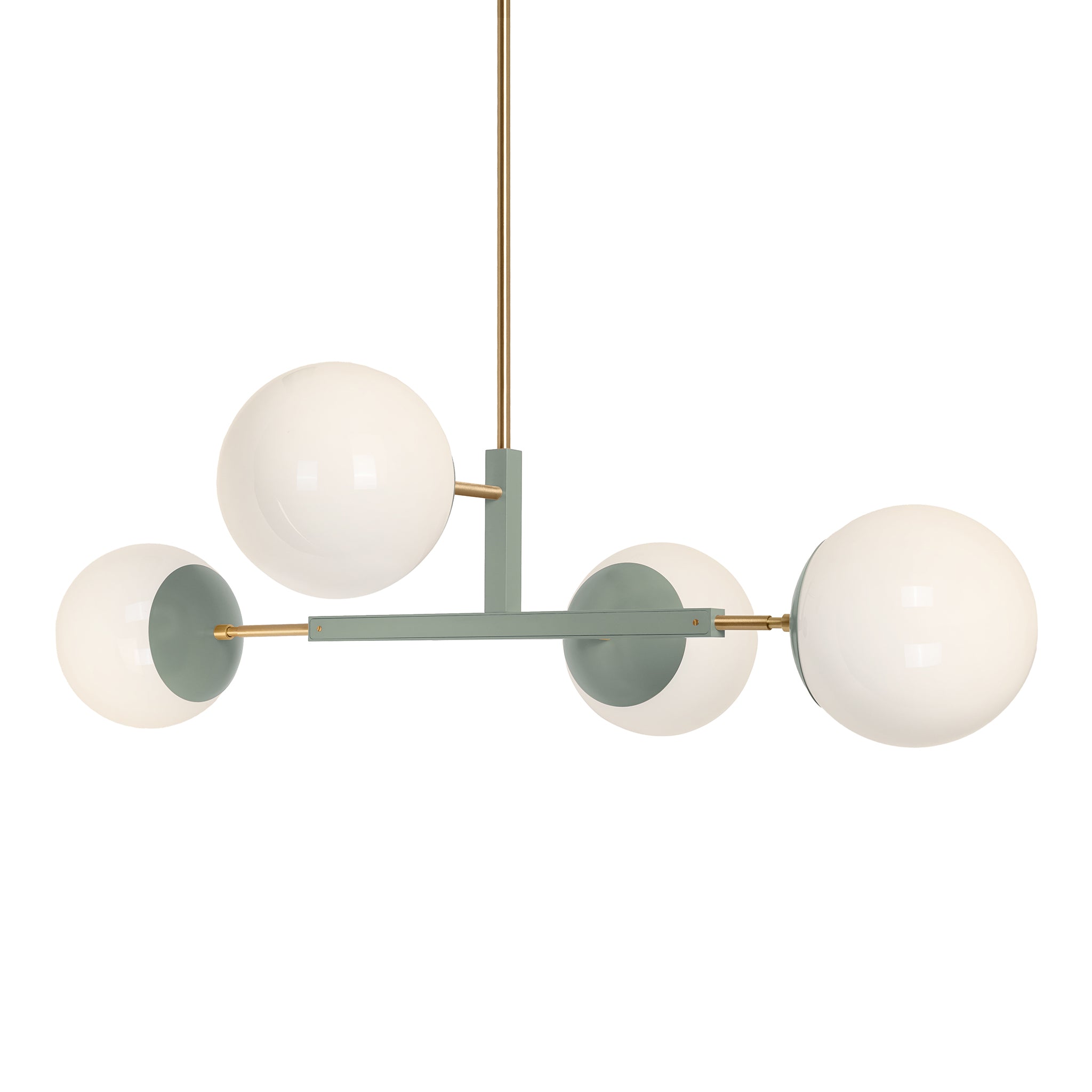 Brass and spa color Big Status chandelier 42" Dutton Brown lighting