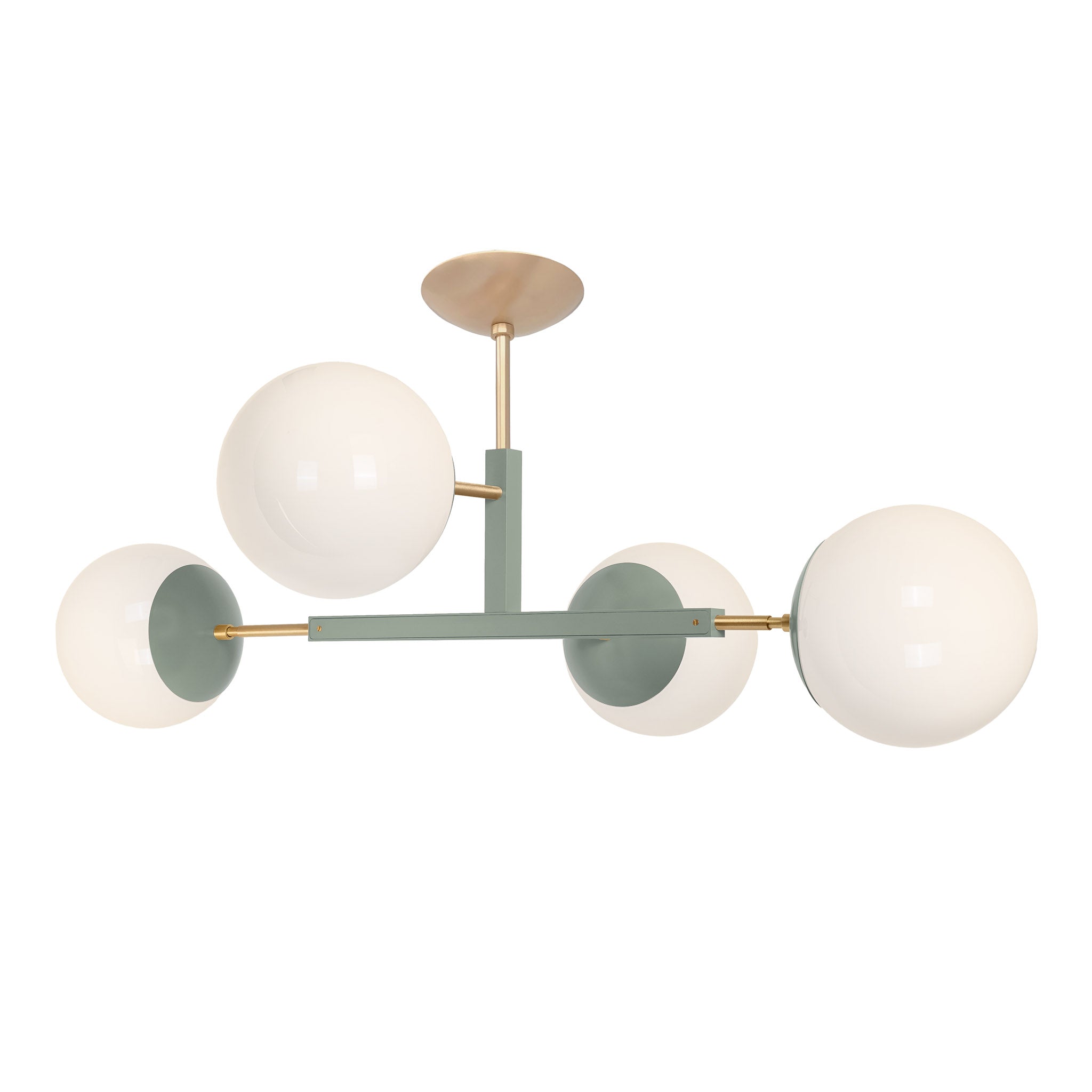 Brass and spa color Big Status flush mount Dutton Brown lighting