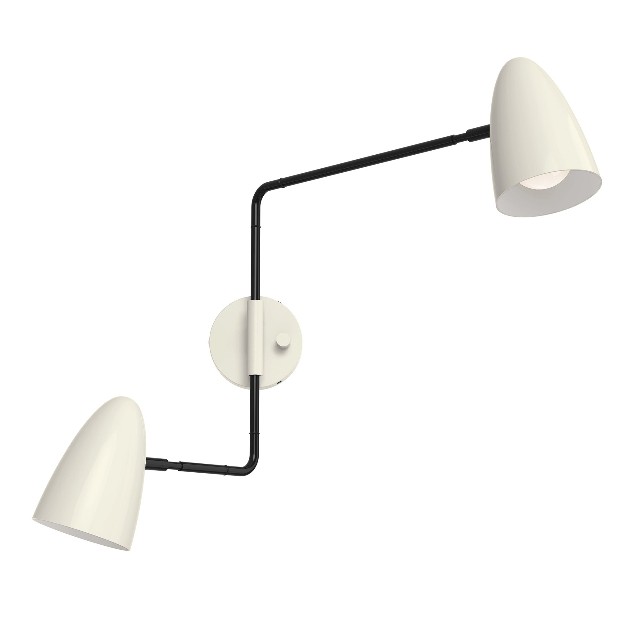 black bone color boom double swing arm sconce dutton brown lighting