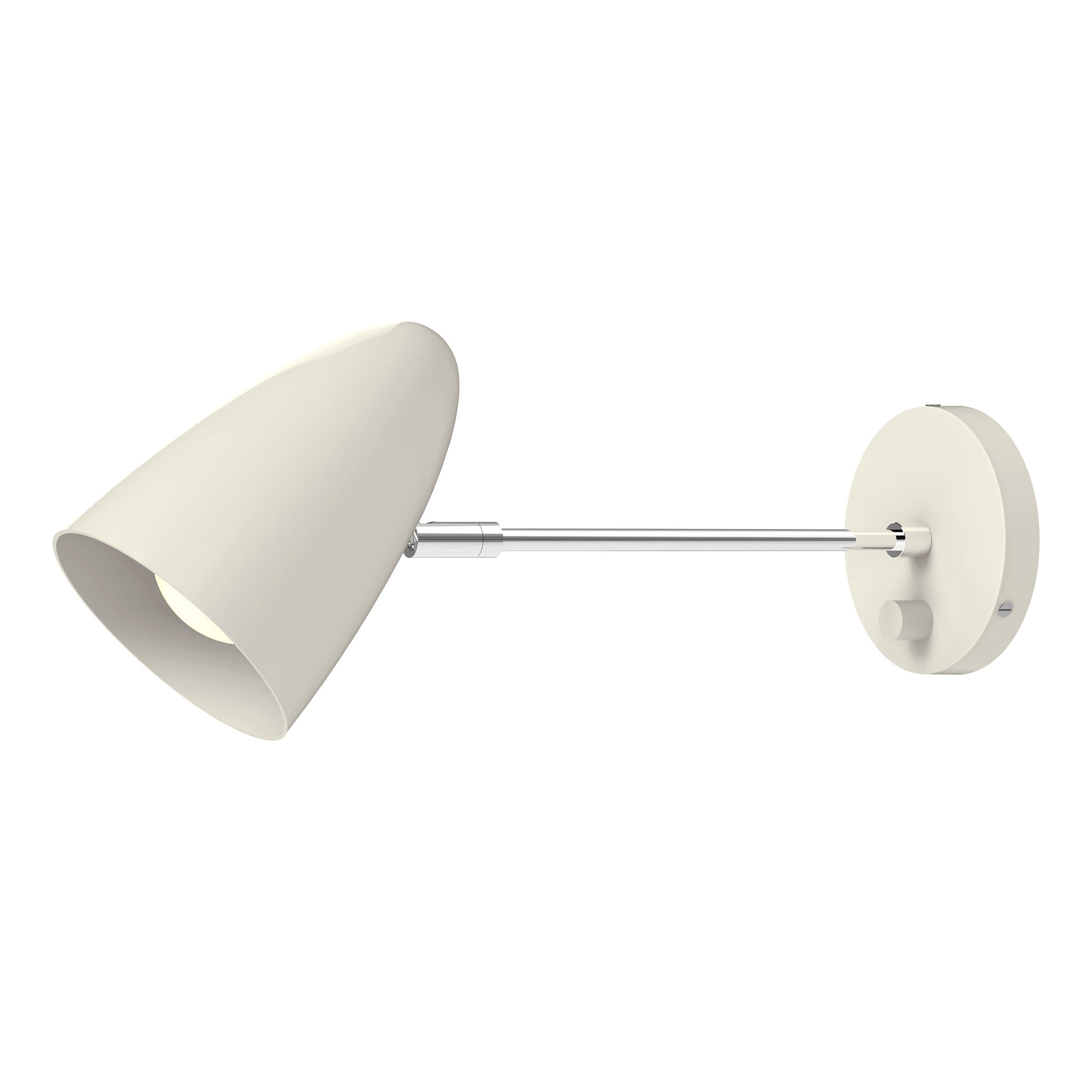 nickel bone color boom sconce - 10" arm dutton brown lighting