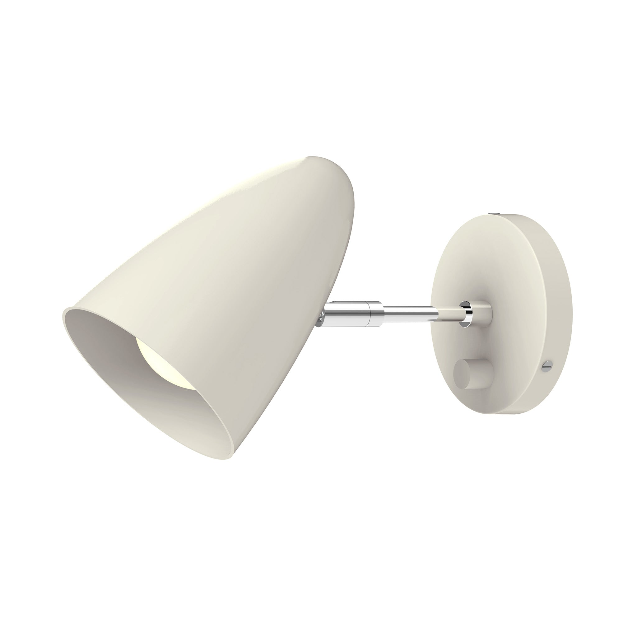 nickel and bone color Boom sconce 3" arm Dutton Brown lighting