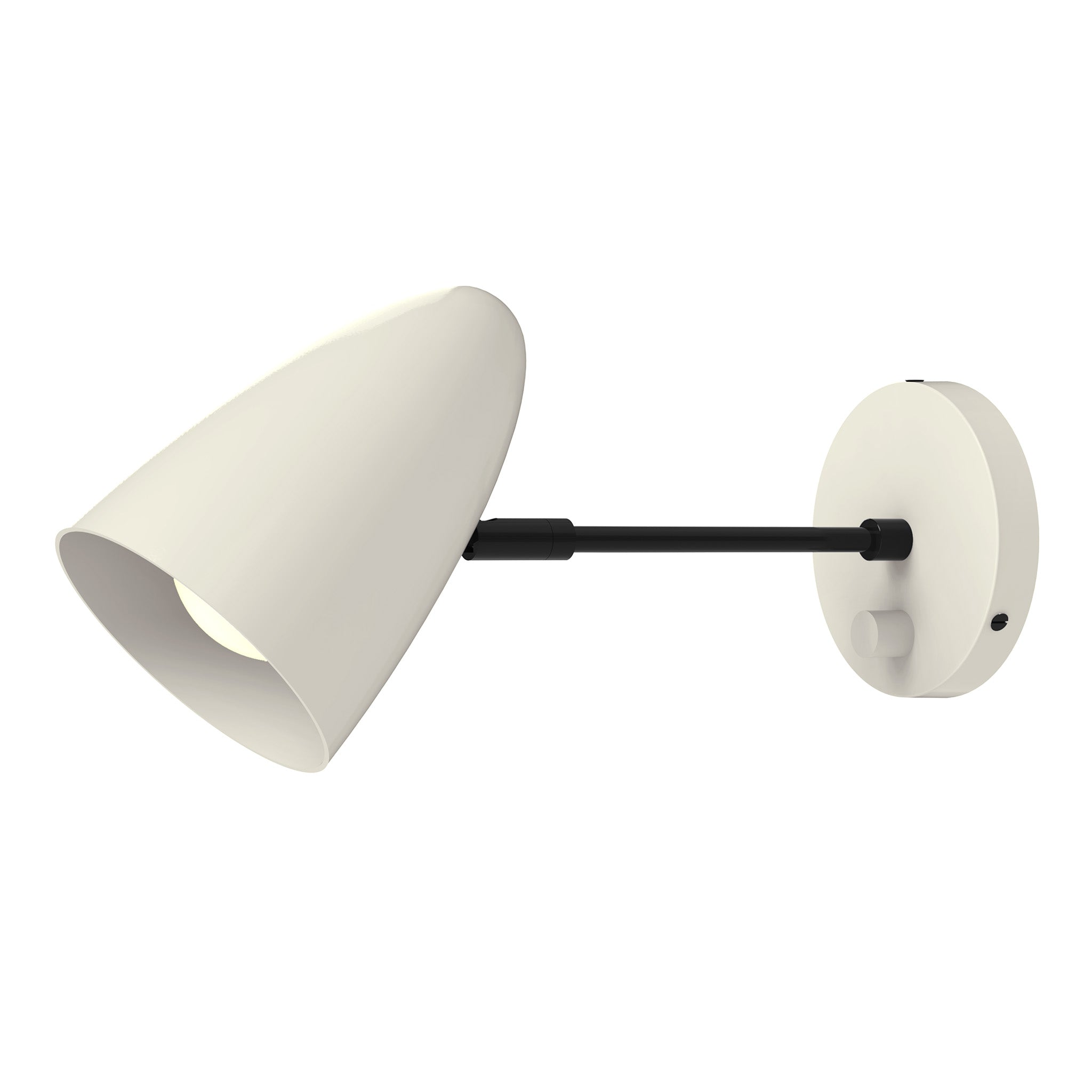 black bone color boom sconce - 6" arm dutton brown lighting