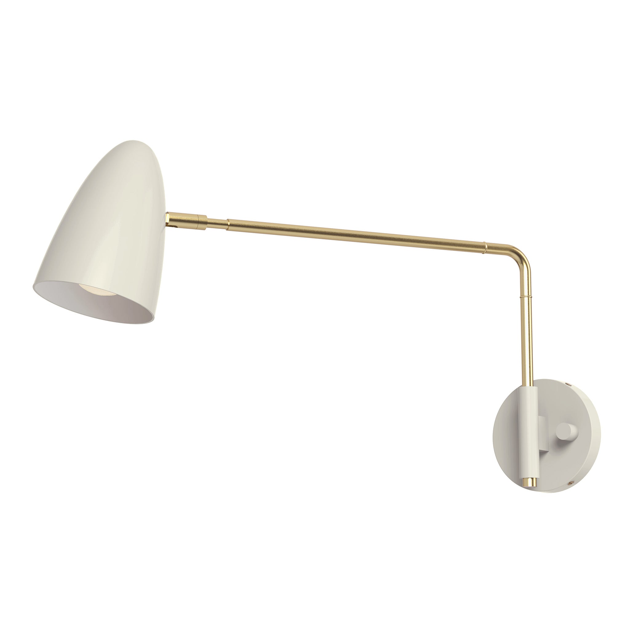 brass bone color boom swing arm sconce - 17" arm dutton brown lighting