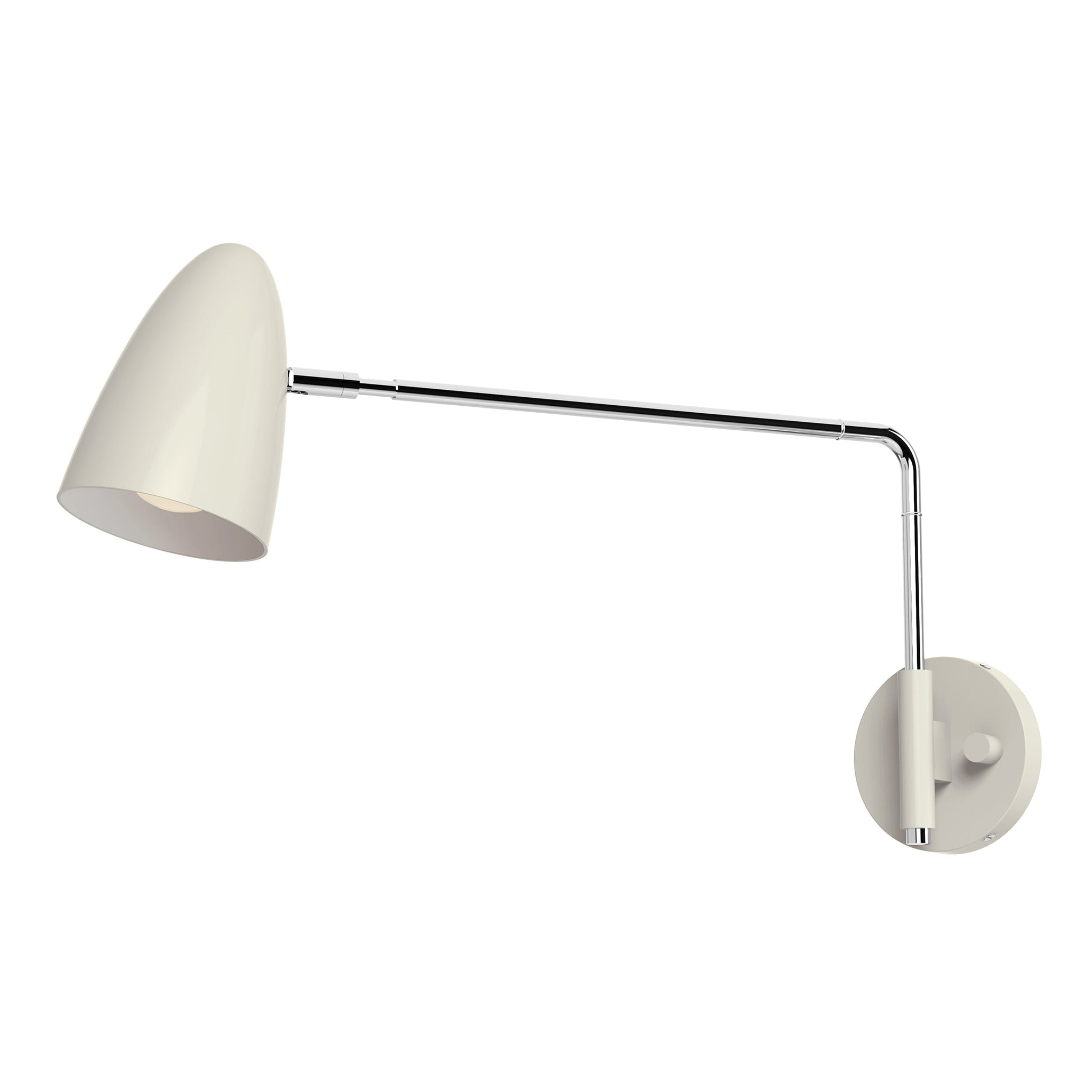 nickel bone color boom swing arm sconce - 17" arm dutton brown lighting