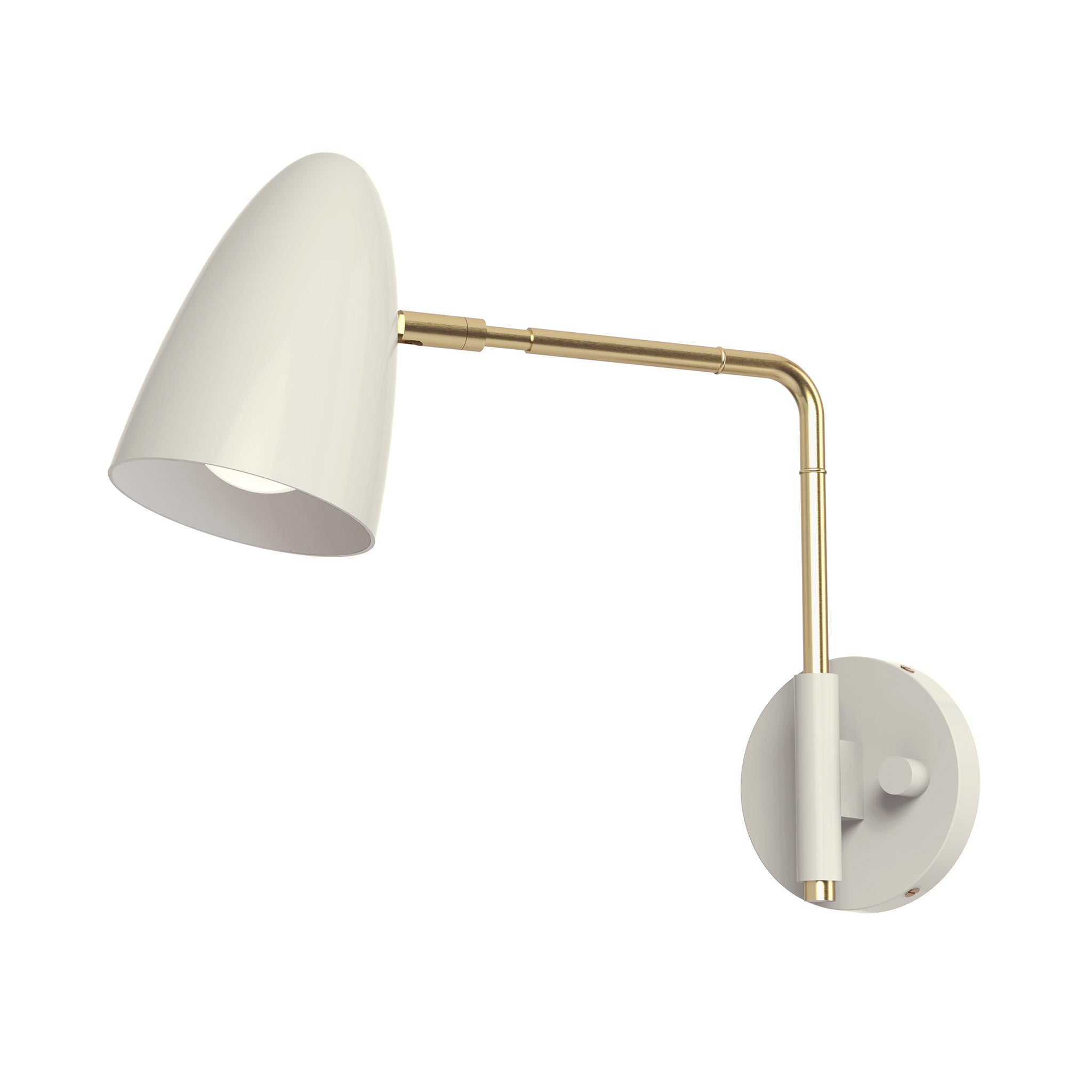 brass bone color boom swing arm sconce - 9" arm dutton brown lighting