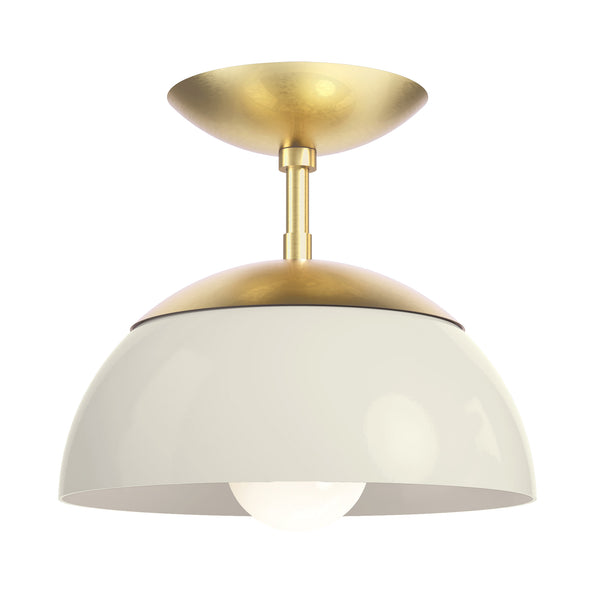 Brass and Bone color cadbury flush mount 10" dutton brown lighting