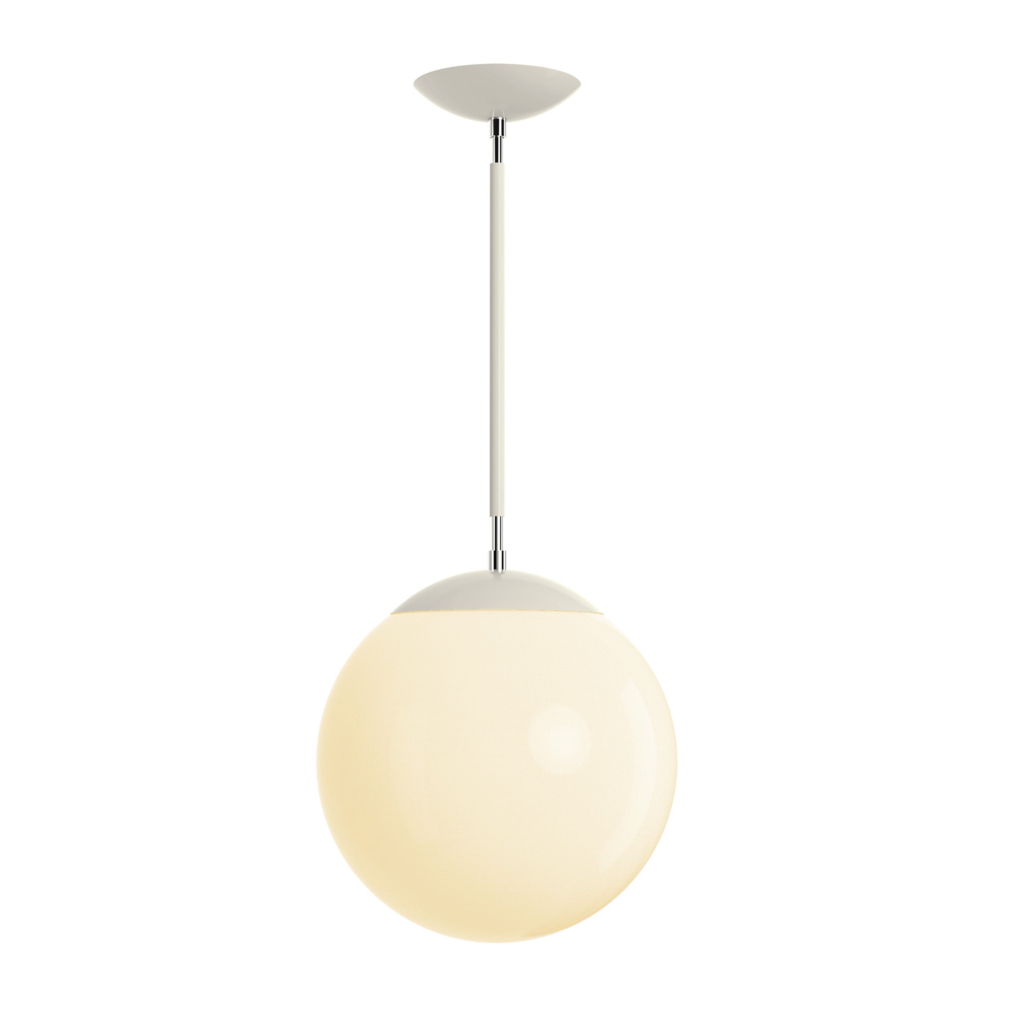 Polished nickel and bone cap globe pendant 12" dutton brown lighting