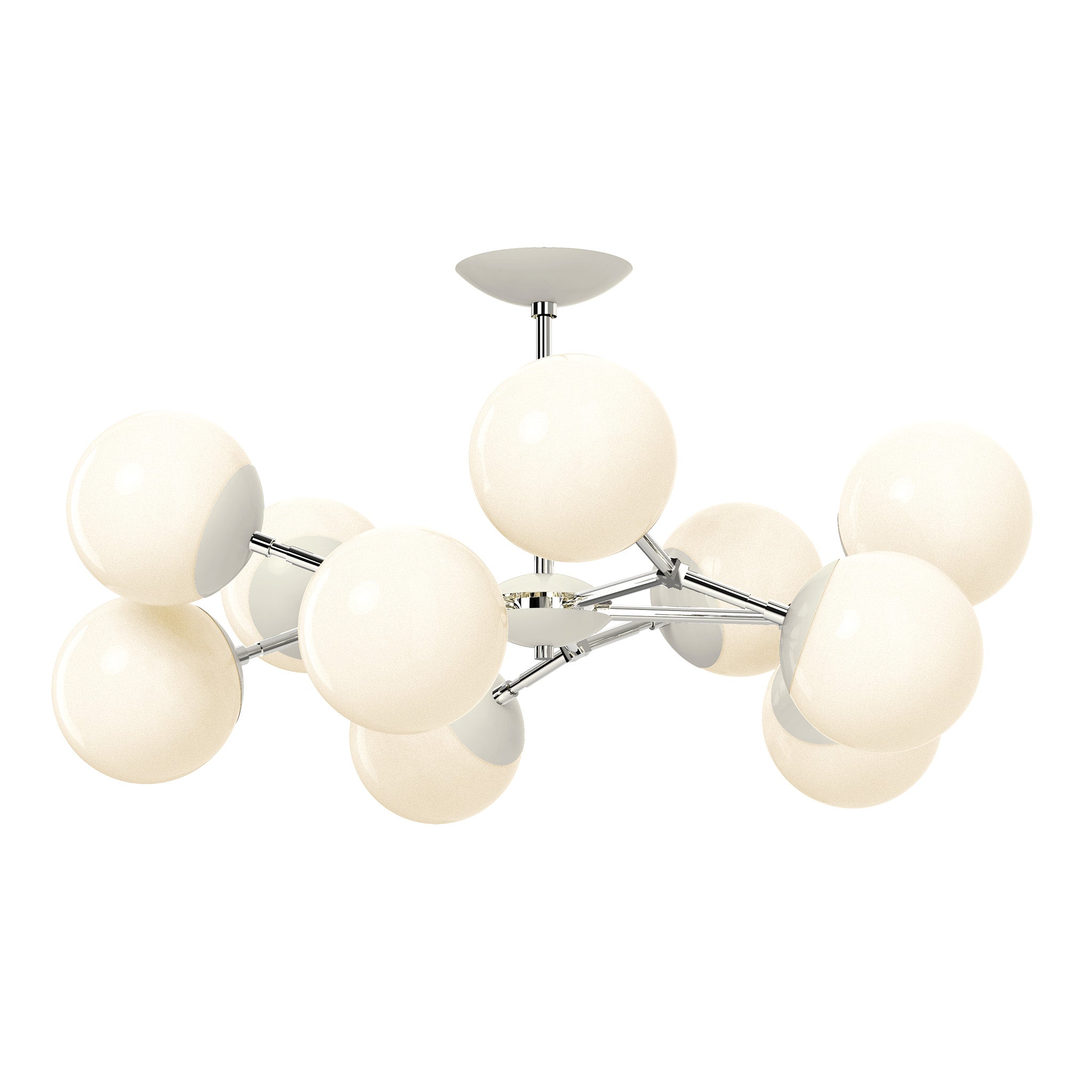 nickel bone color crown flush mount 32" dutton brown lighting