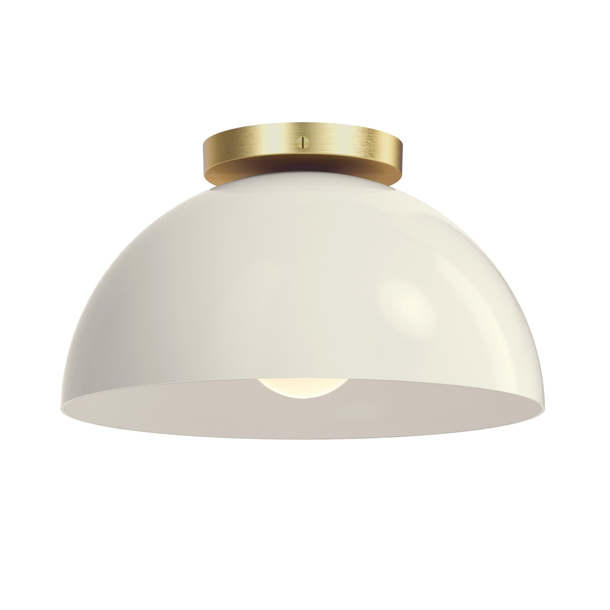 Brass and bone color Hemi flush mount 12" Dutton Brown lighting