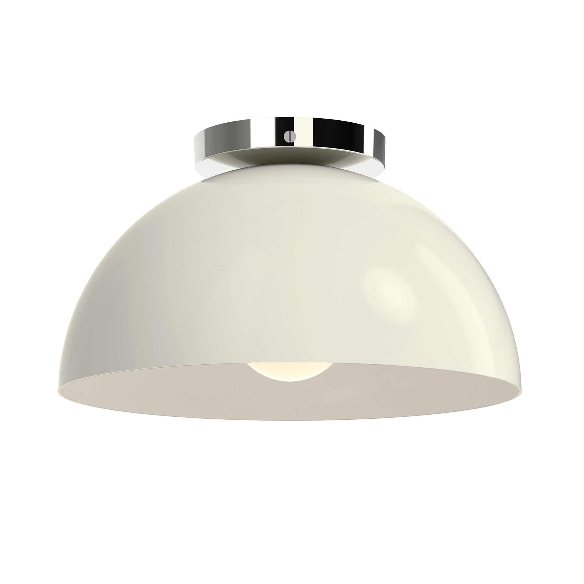 Nickel and bone color Hemi flush mount 12" Dutton Brown lighting