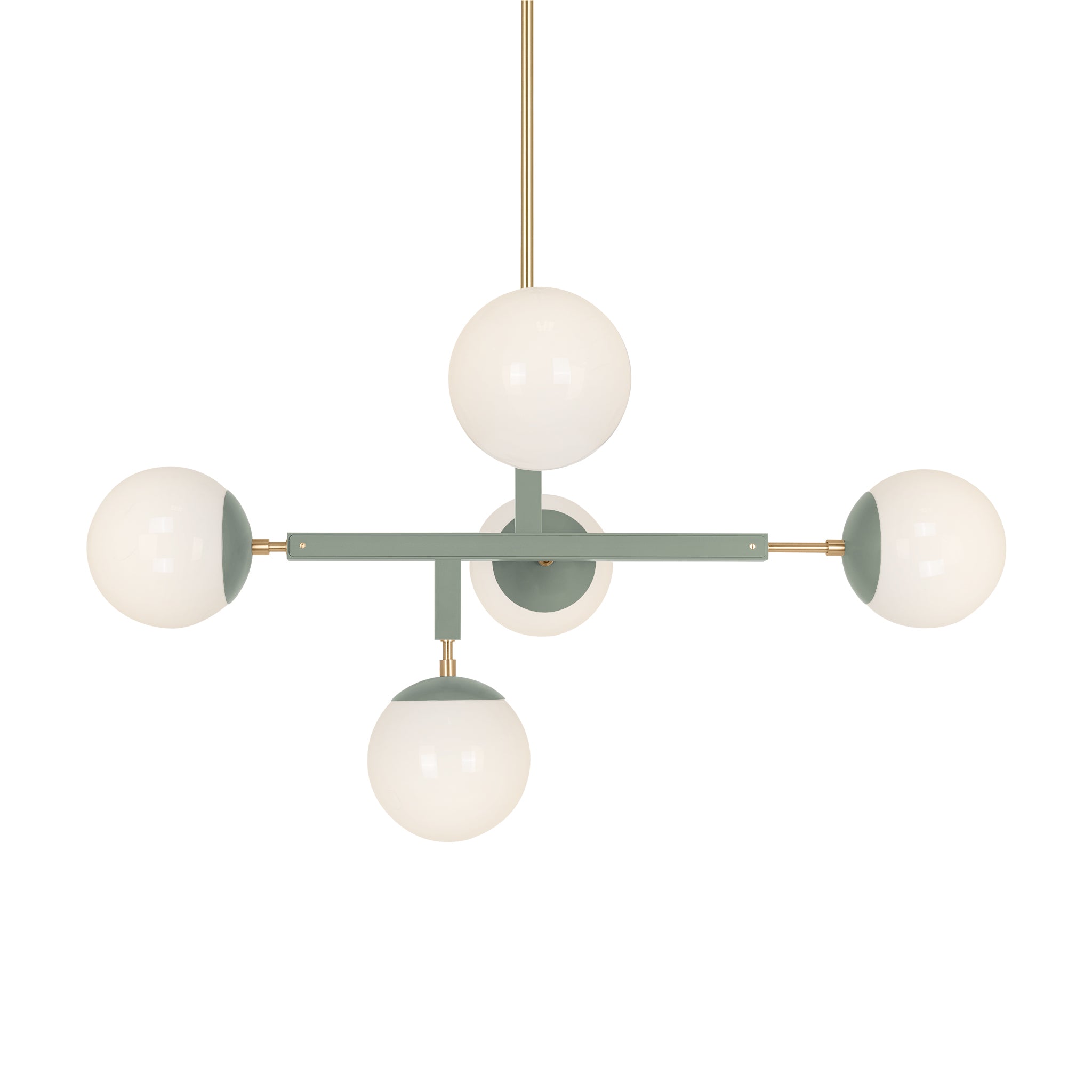 Brass and spa color Prisma chandelier 35" Dutton Brown lighting