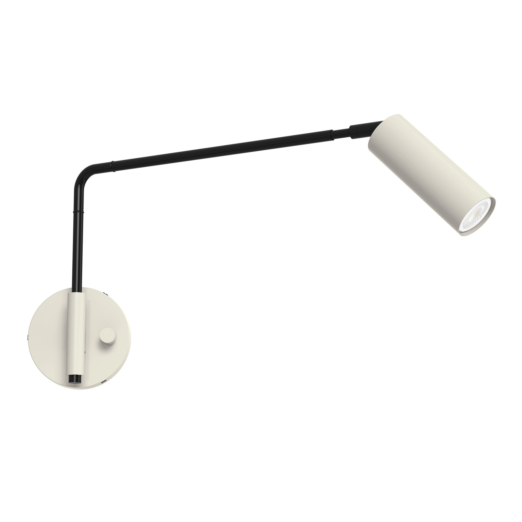 black bone color reader swing arm sconce - 17" arm dutton brown lighting