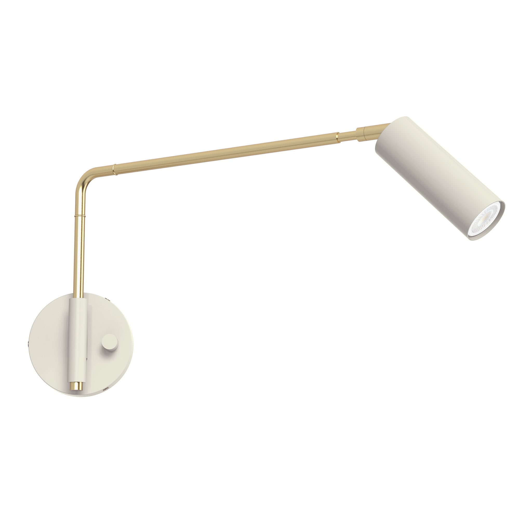 brass bone color reader swing arm sconce - 17" arm dutton brown lighting