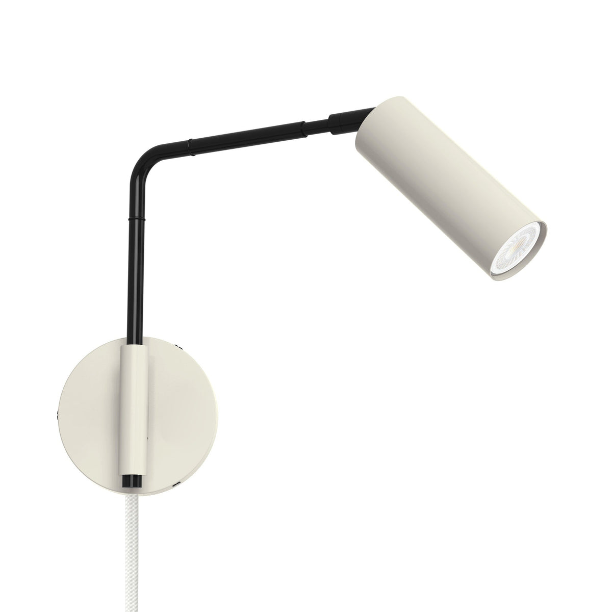 black bone color reader swing arm plug-in sconce - 9" arm dutton brown lighting