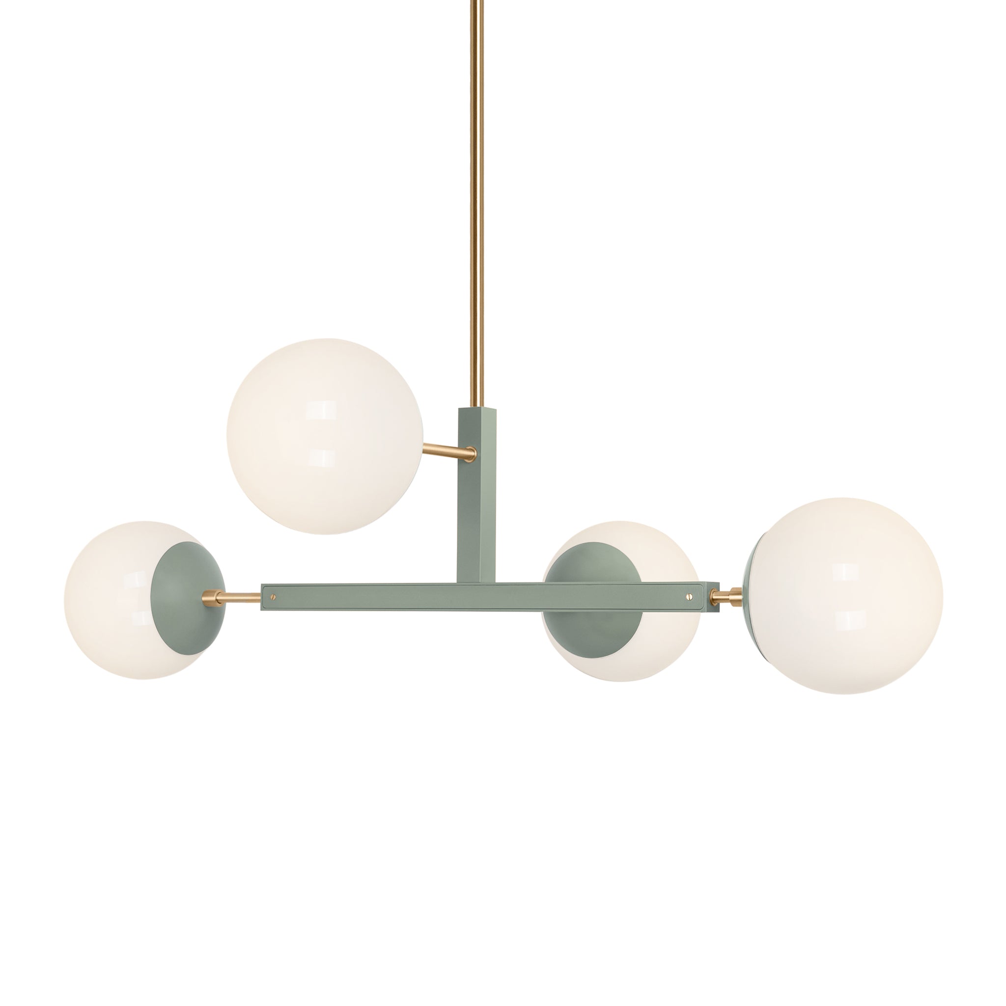 Brass and spa color Status chandelier 35" Dutton Brown lighting
