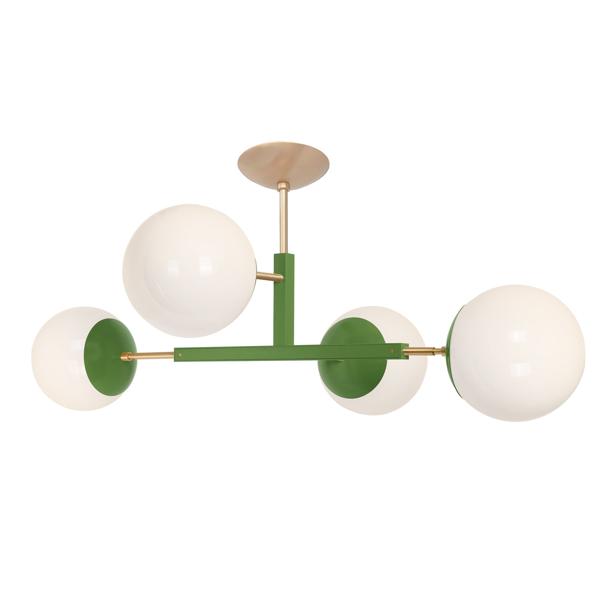 Brass and python green color Big Status flush mount Dutton Brown lighting