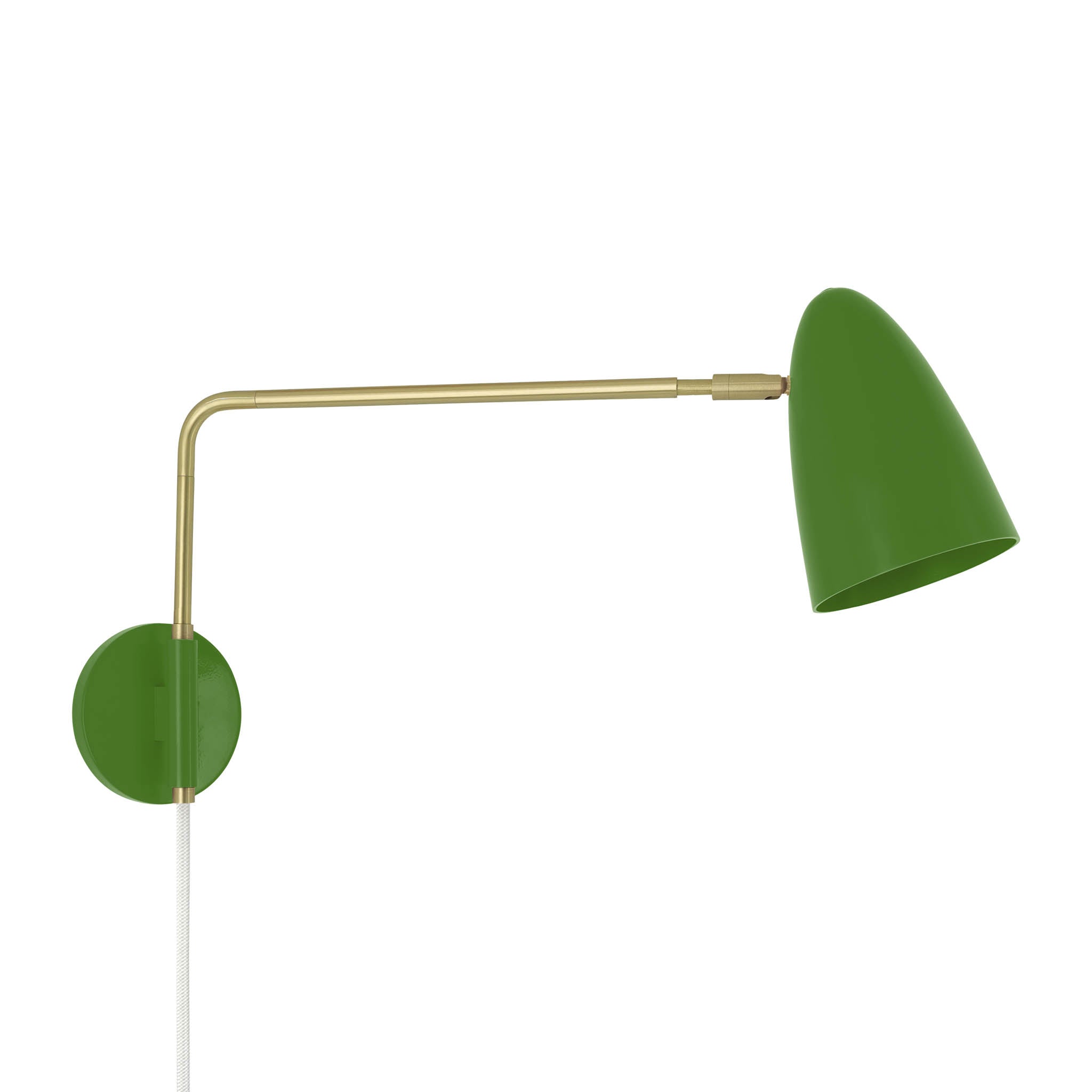 Brass and python green color Boom Swing Arm plug-in sconce Dutton Brown lighting
