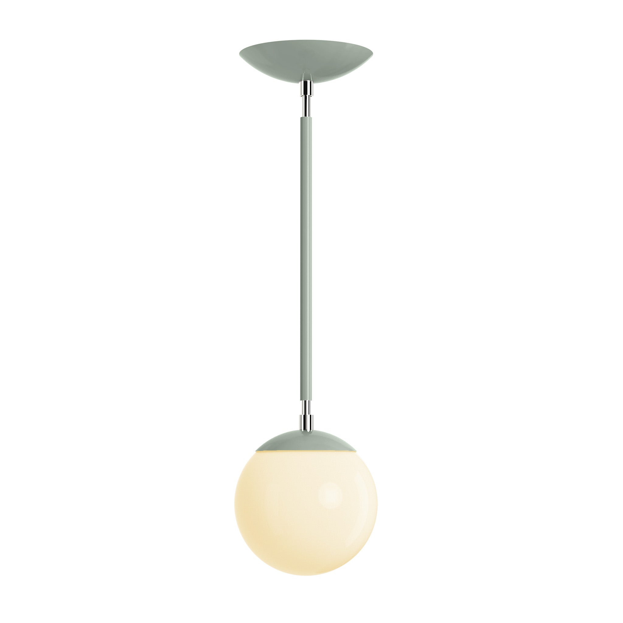 Polished Nickel and spa cap globe pendant 6" Dutton Brown lighting