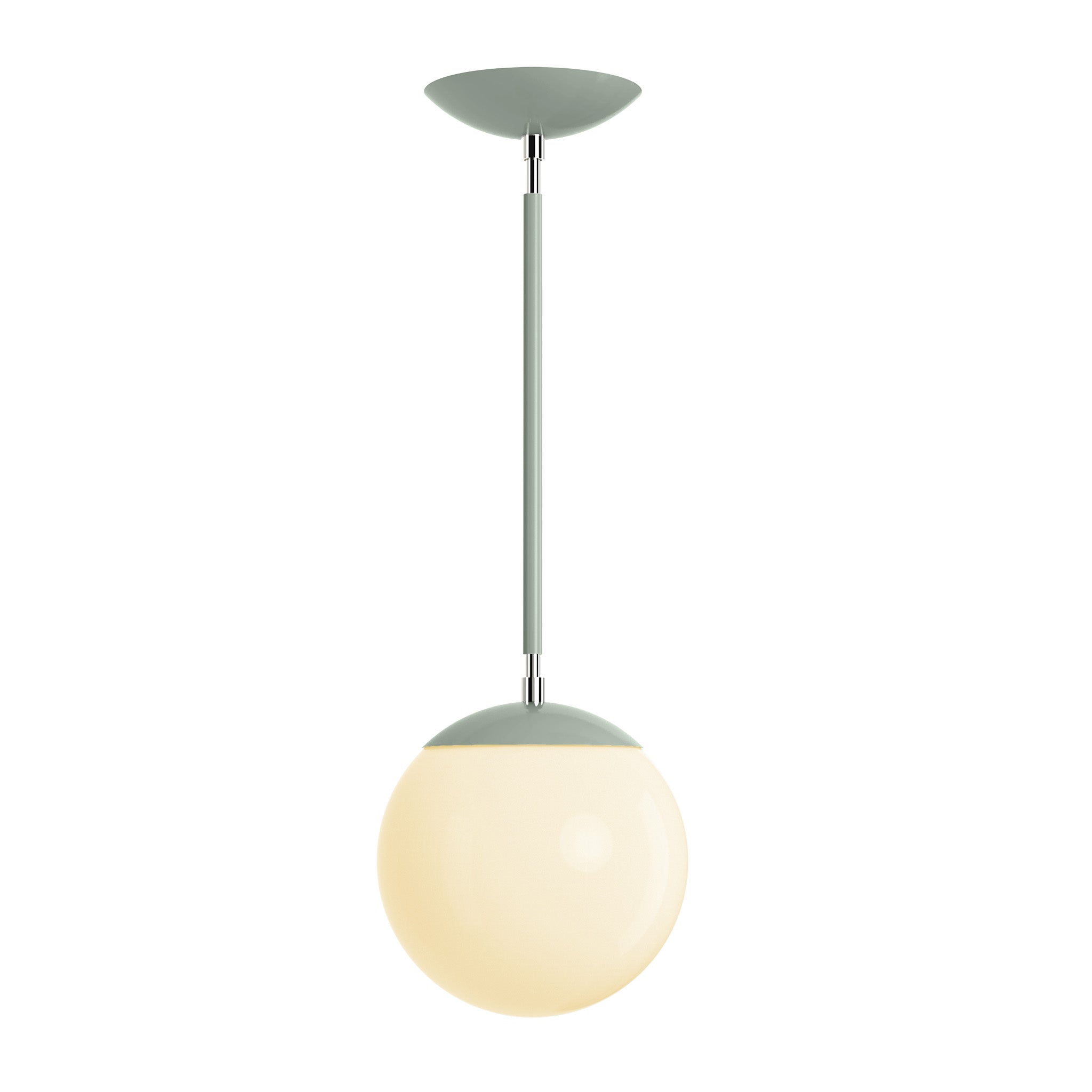 Polished nickel and spa cap globe pendant 8" dutton brown lighting