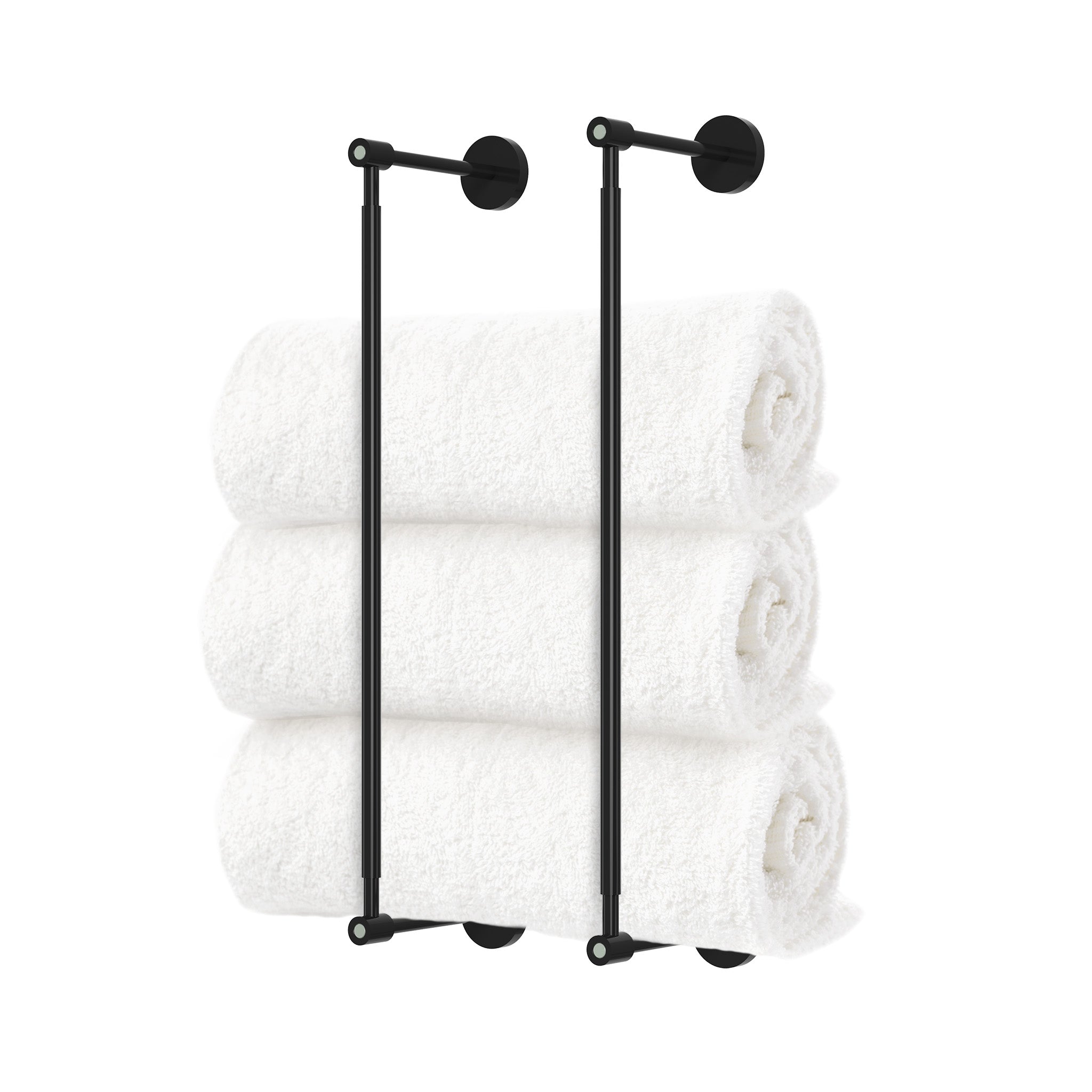 Black and spa head towel rack 18 inch dutton brown hardware
