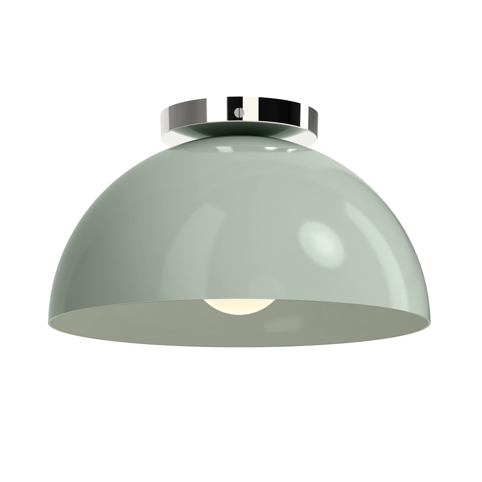 Nickel and spa color Hemi flush mount 12" Dutton Brown lighting
