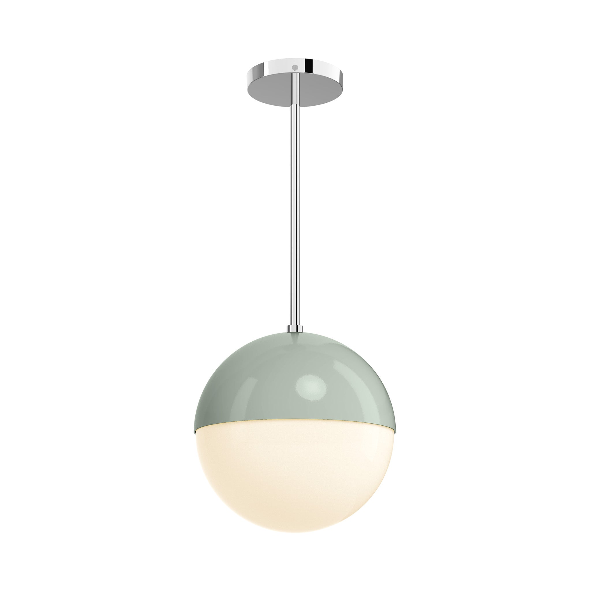 Nickel and spa green color Lure Globe Pendant 10 inch Dutton Brown Lighting