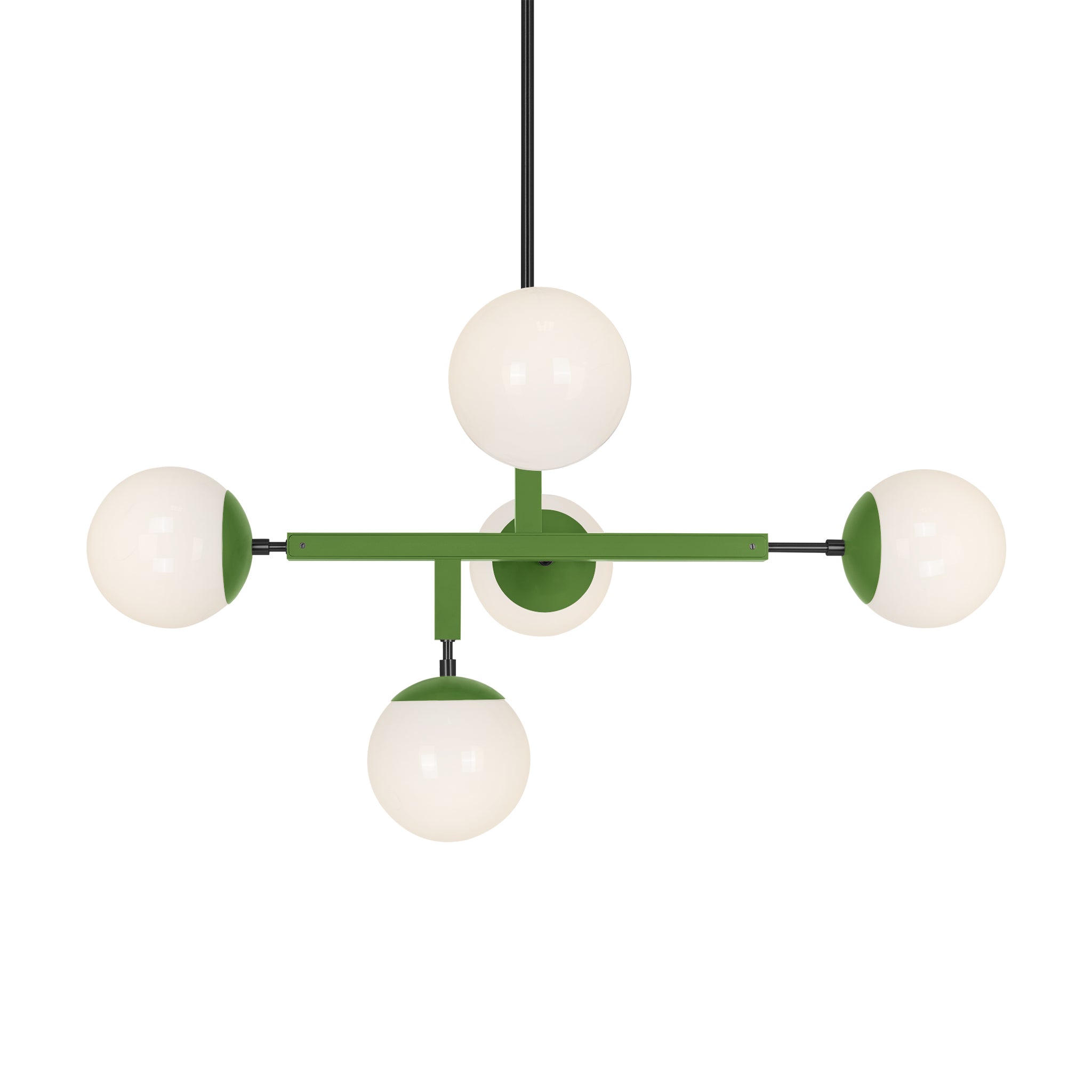 Black and python green color Prisma chandelier 35" Dutton Brown lighting