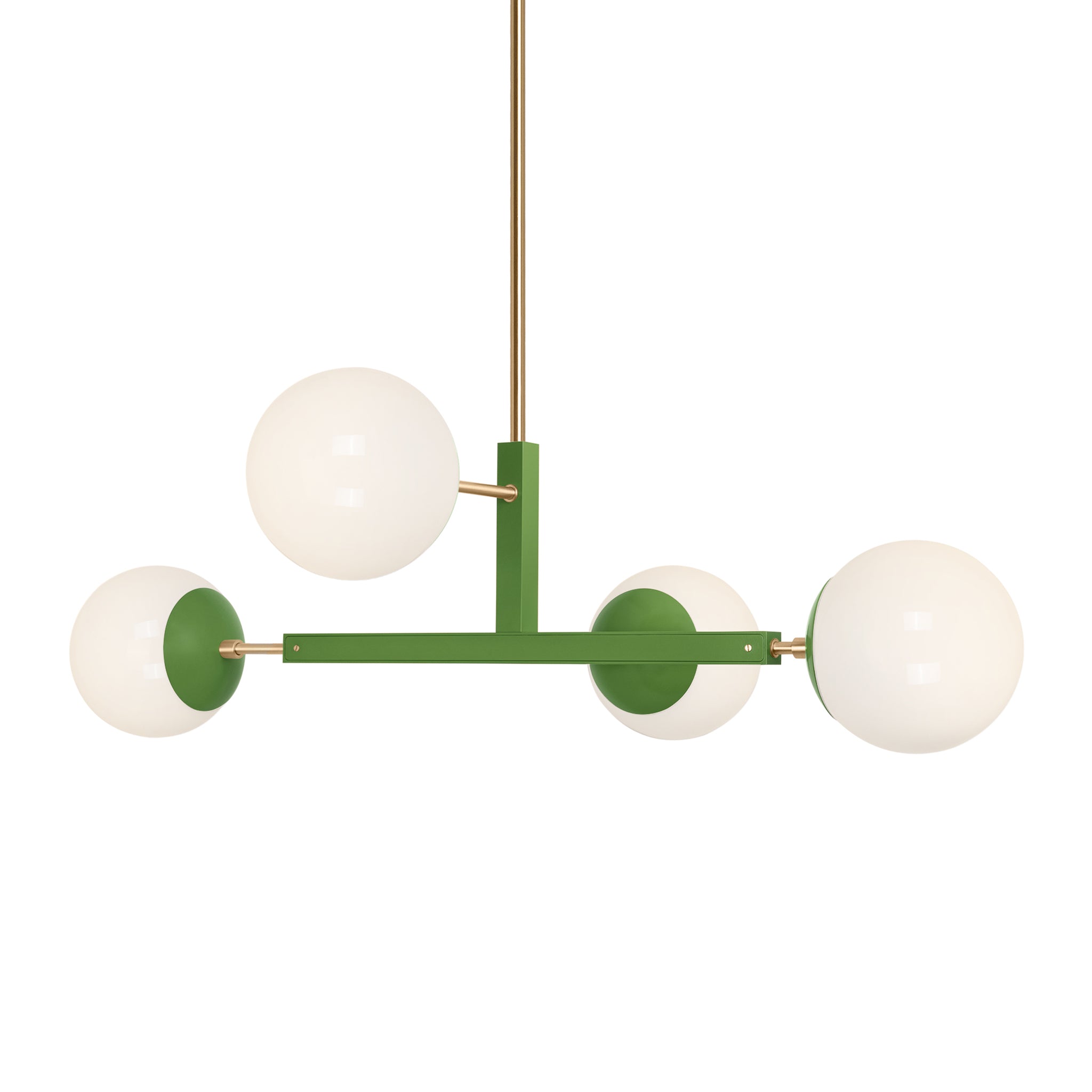 Brass and python green color Status chandelier 35" Dutton Brown lighting