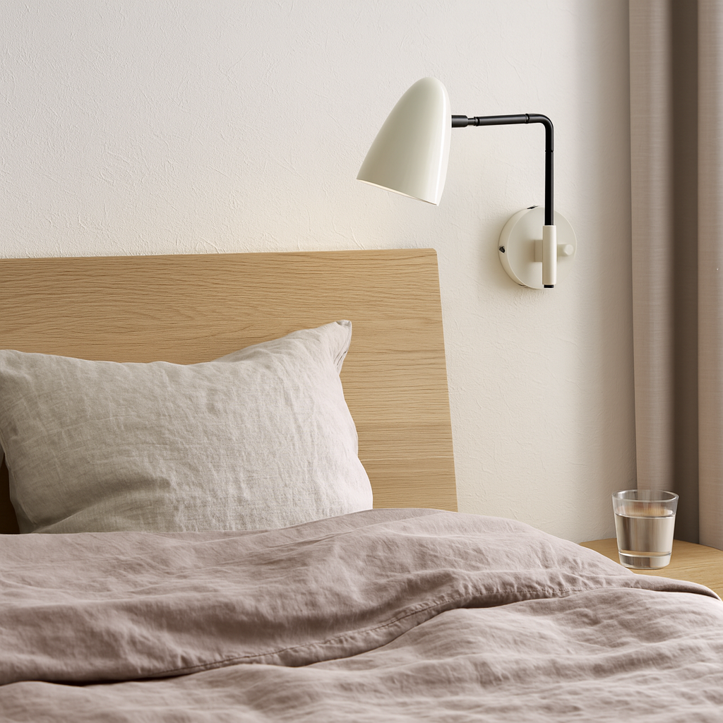 black BONE Boom Swing Arm Sconce 9" Arm bedroom lighting Dutton Brown